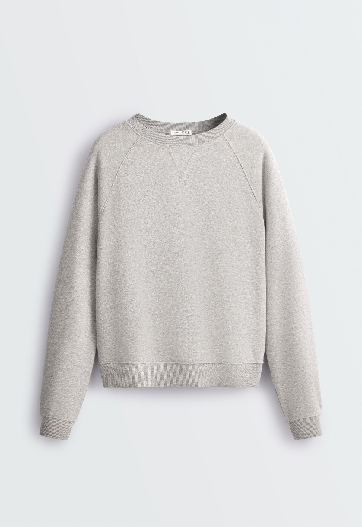오이쇼 면 혼방 크루넥 스웨트셔츠 5501/344/814 MID-GREY MELANGE