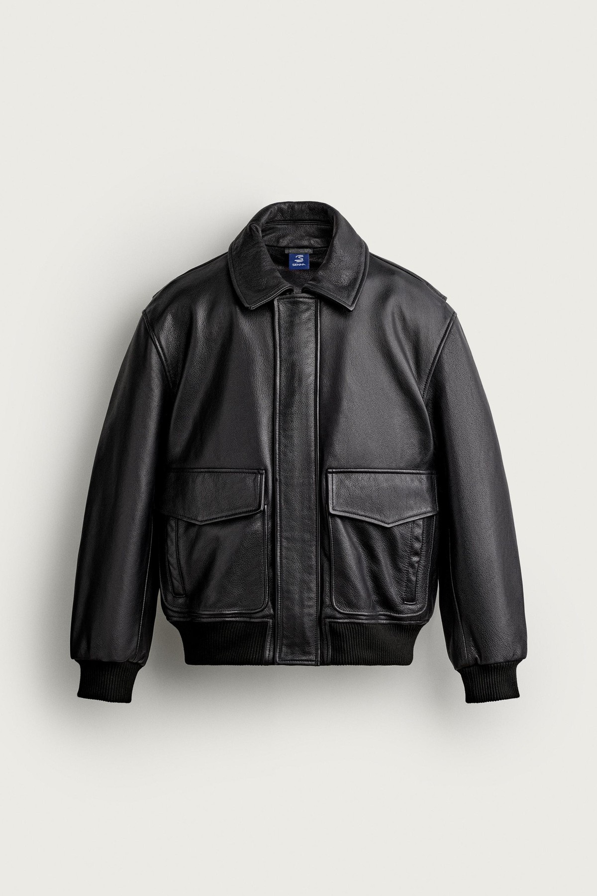 자라 레귤러핏 레더 블루종 자켓 6463/200/800 BLACK