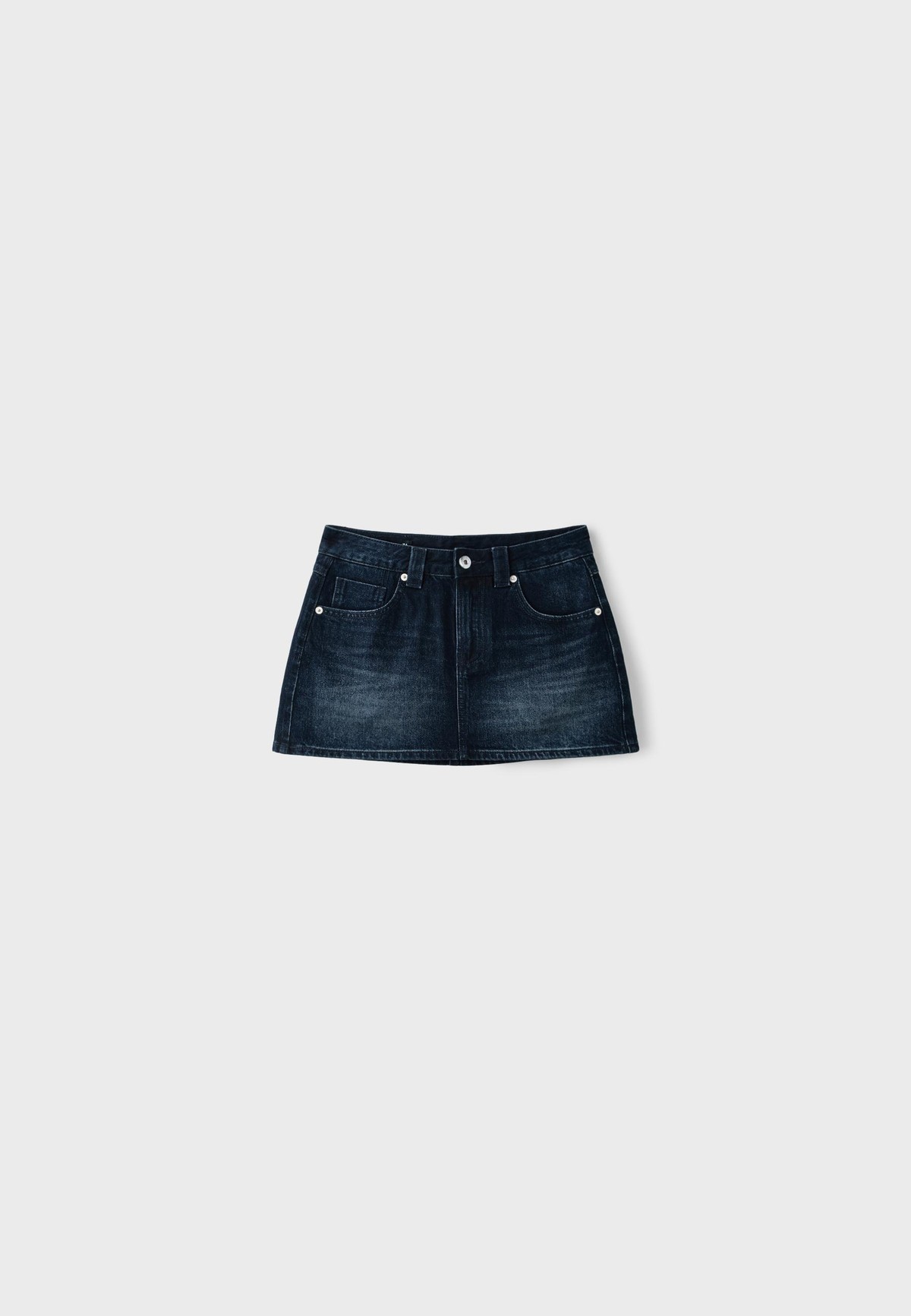 스트라디바리우스 데님 미니 스커트 팬츠 1283/212/735 BLUE OVERDYE