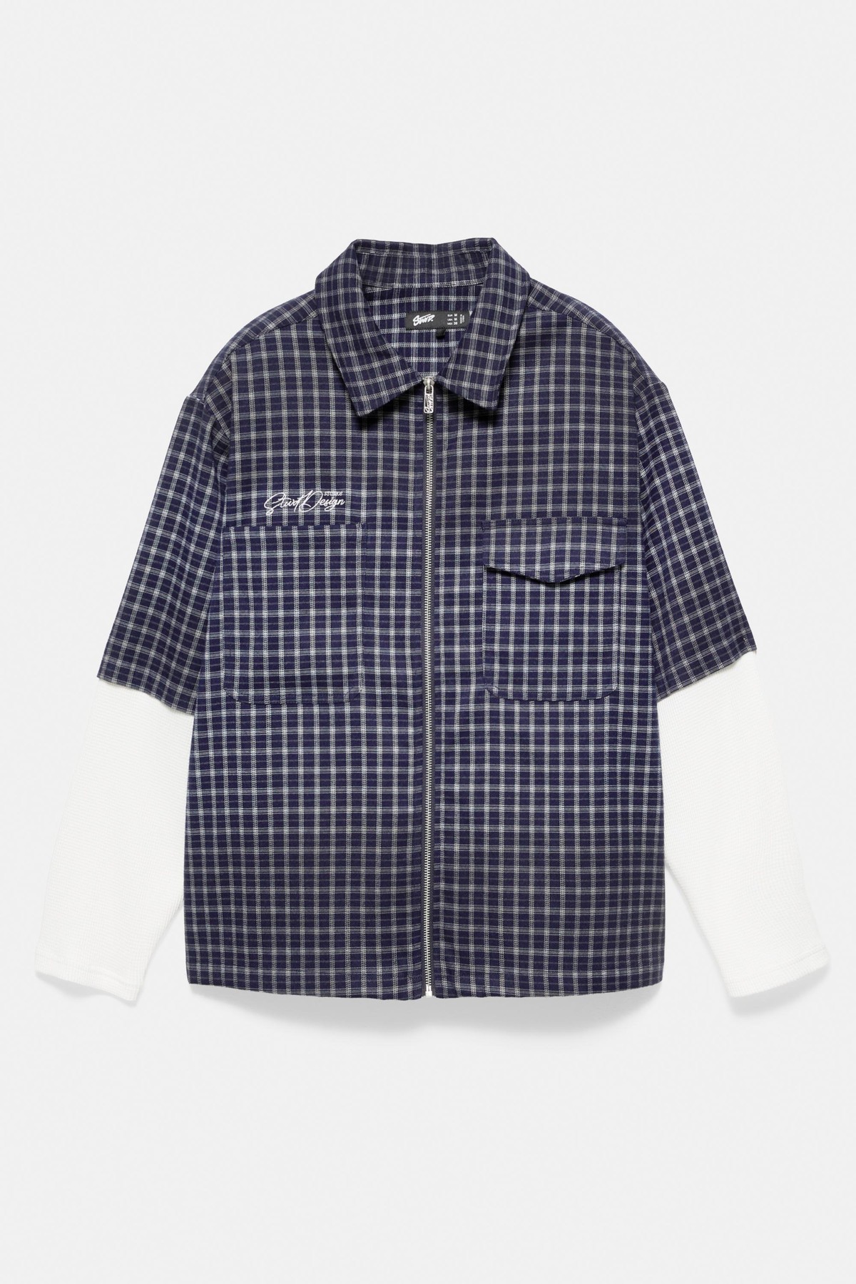 풀앤베어 체크 지퍼 더블 긴팔 셔츠 7460/932 BLUE