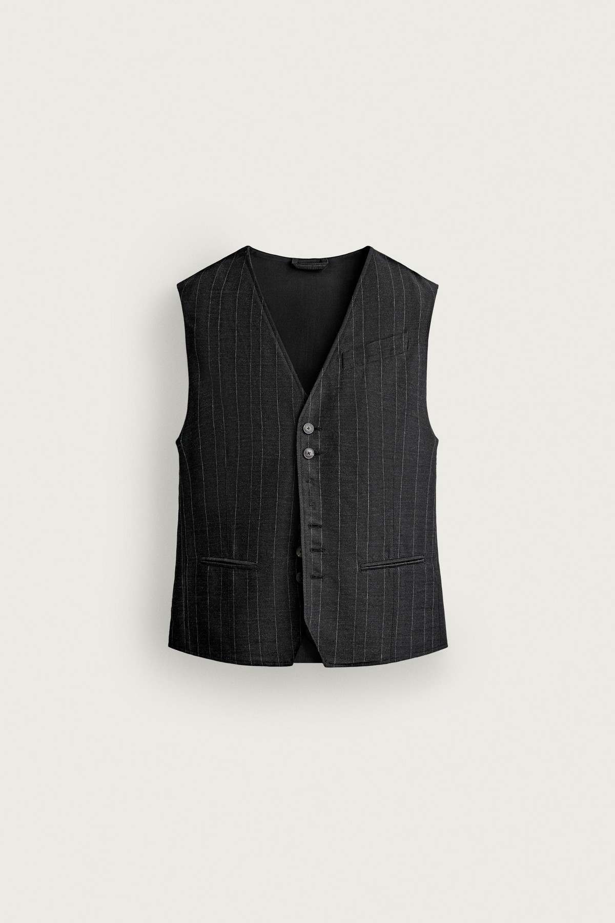 자라 리버서블 핀스트라이프 조끼 5433/075/084 BLACK / WHITE