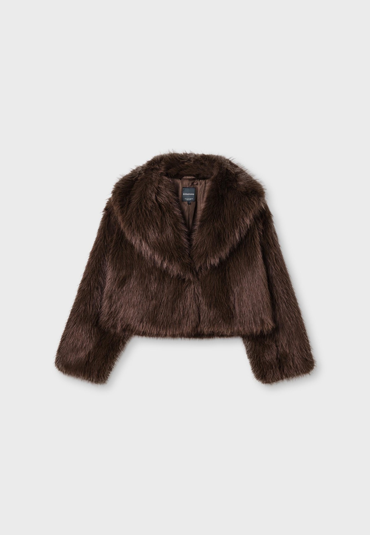 스트라디바리우스 페이크 퍼 숄칼라 크롭 자켓 5651/001/410 BROWN