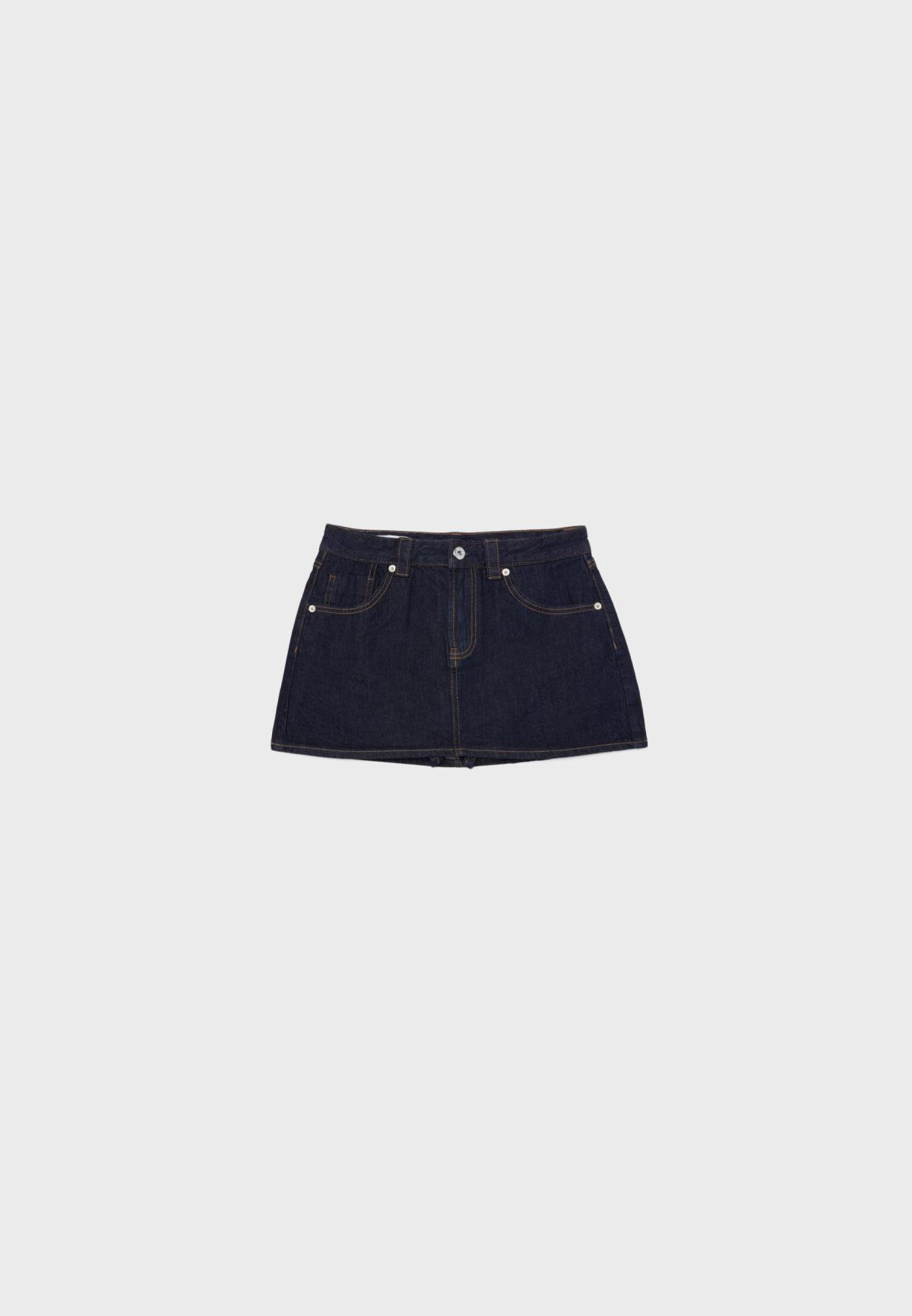 스트라디바리우스 데님 미니 스커트 팬츠 1283/422/703 DARK BLUE
