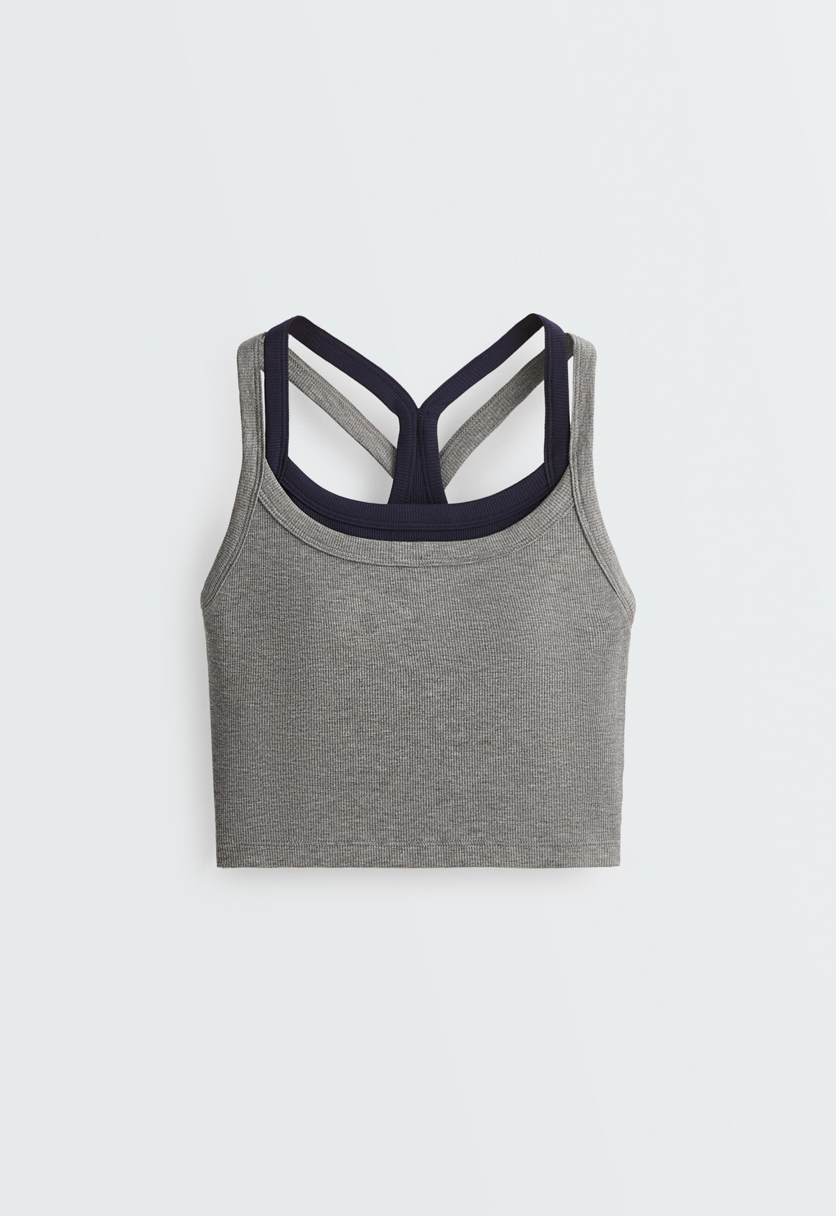 오이쇼 골지 멜란지 오버레이 탱크탑 5743/058/887 MOTTLED GREY MELANGE