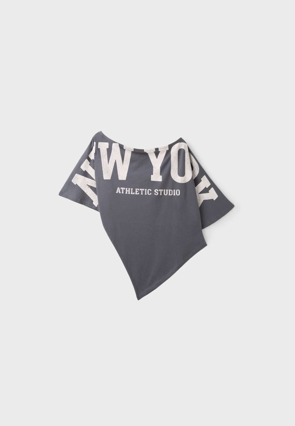 스트라디바리우스 개더 프린트 반팔 티셔츠 8717/717/250 CHARCOAL GREY