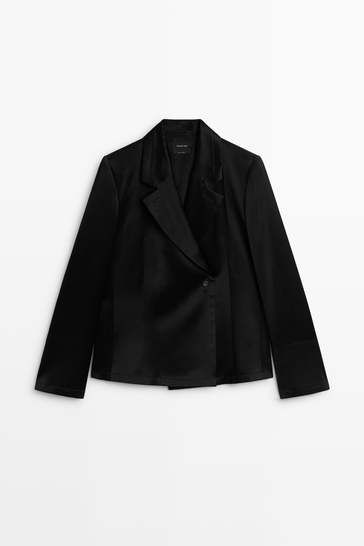 마시모두띠 새틴 울 더블 블레이저 6012/515 BLACK