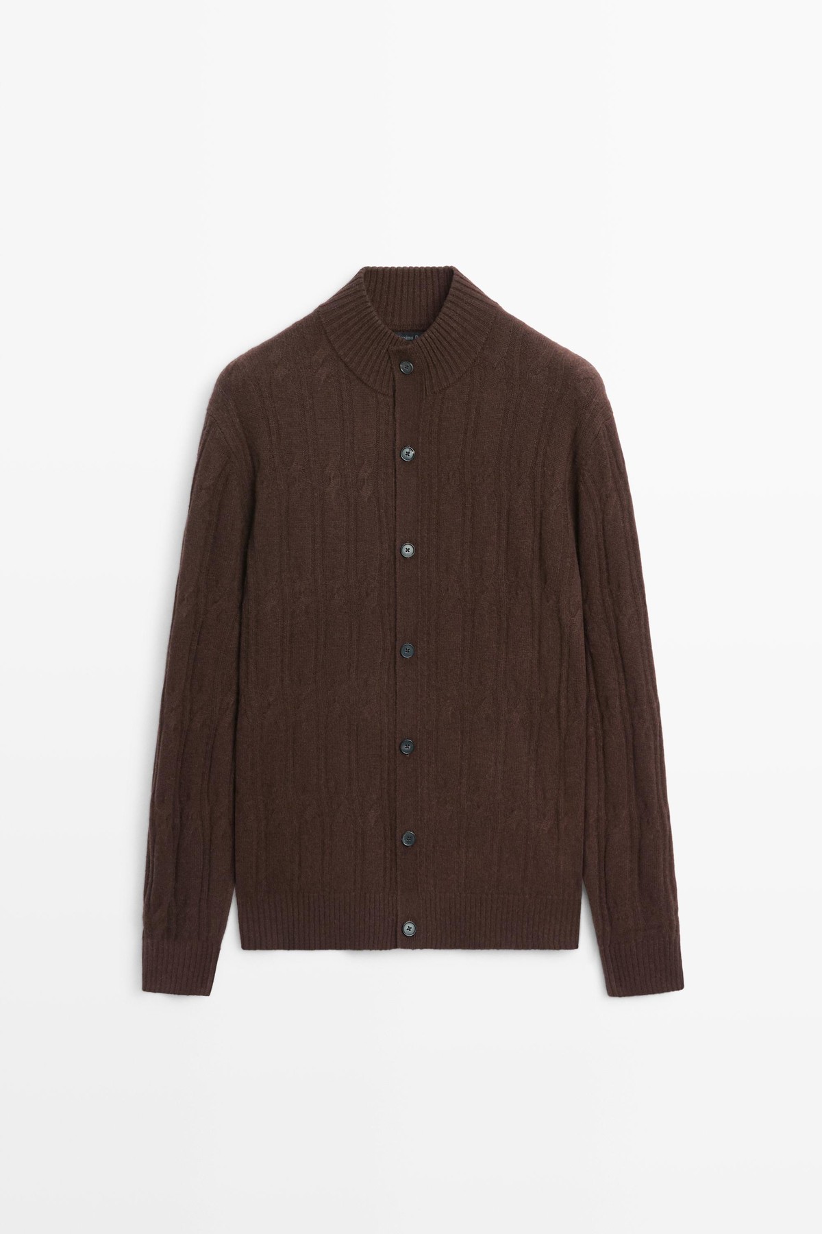 마시모두띠 울 혼방 케이블 니트 가디건 1499/238 BROWN