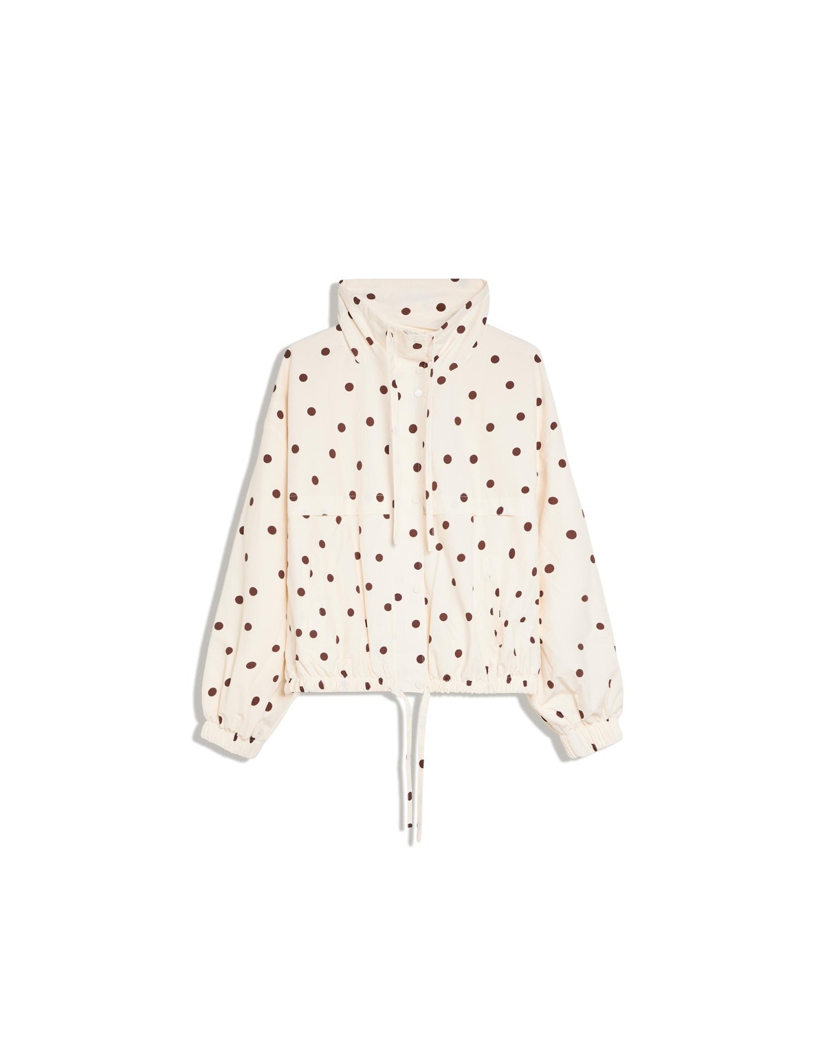 버쉬카 나일론 도트 하이넥 크롭 자켓 3600/759 OFF WHITE