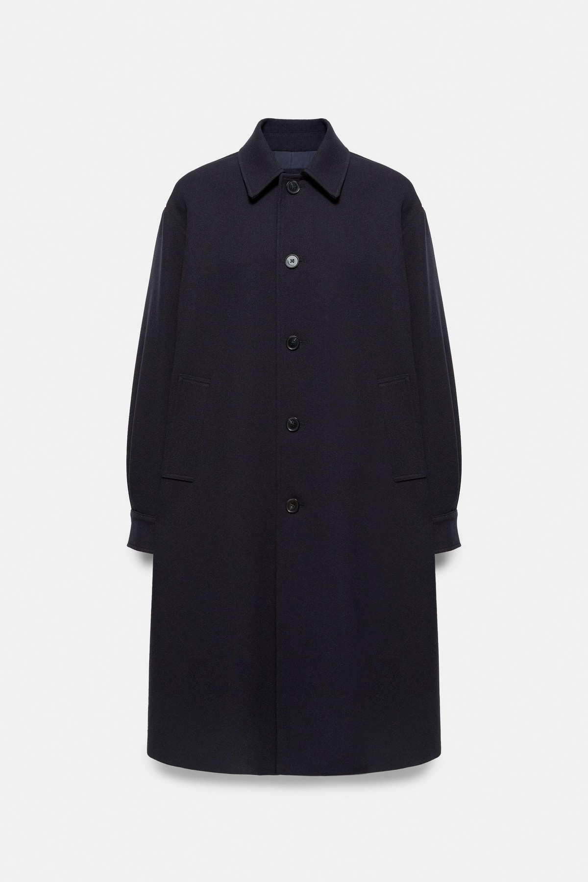 풀앤베어 라펠 칼라 버튼 롱 코트 7755/501 NAVY