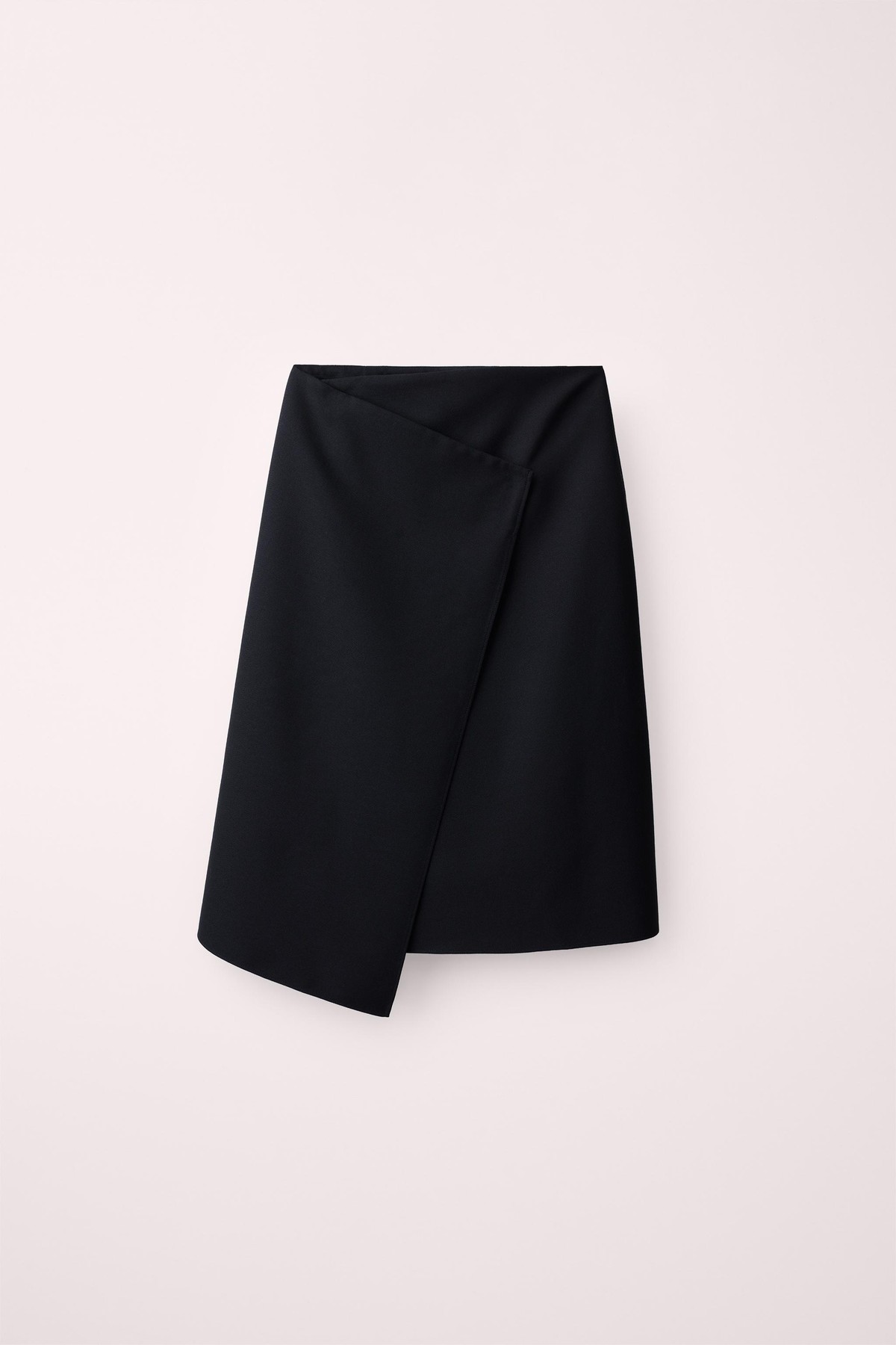 자라 카라멜런던 X 울 혼방 미디 스커트 0355/104/401 NAVY BLUE