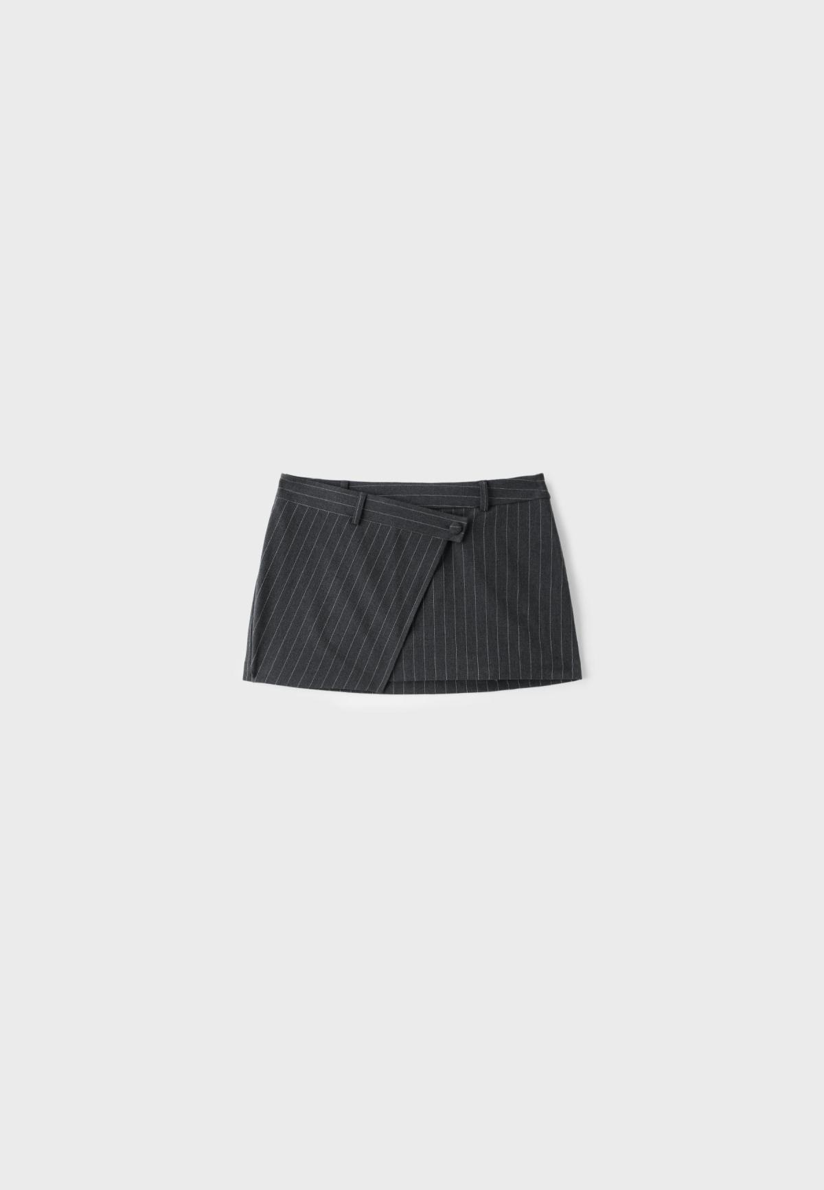 스트라디바리우스 스트라이프 미니 스커트 팬츠 4676/269/250 CHARCOAL GREY