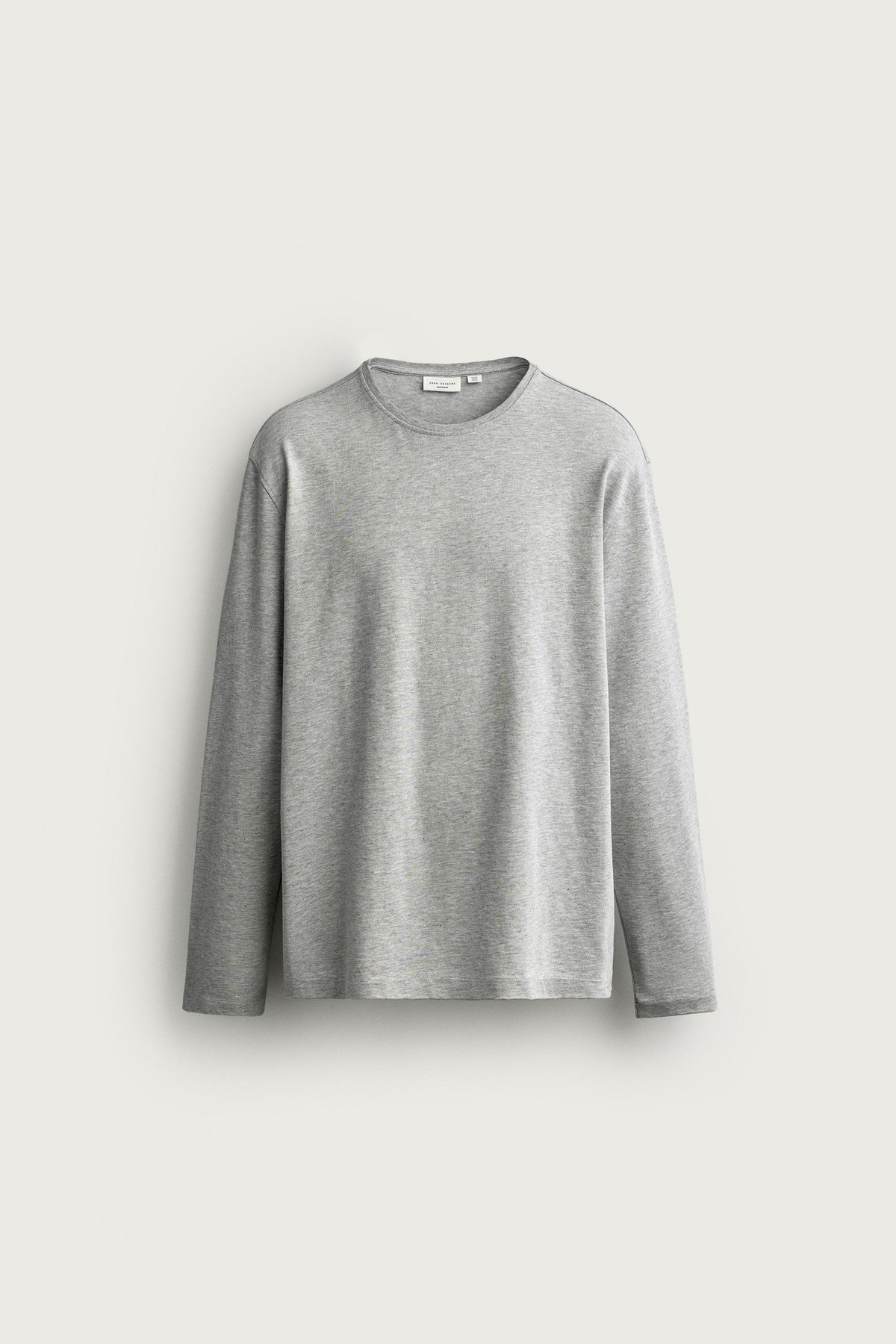 자라 슈피마 코튼 라운드넥 긴팔 티셔츠 4231/338/803 GREY MARL