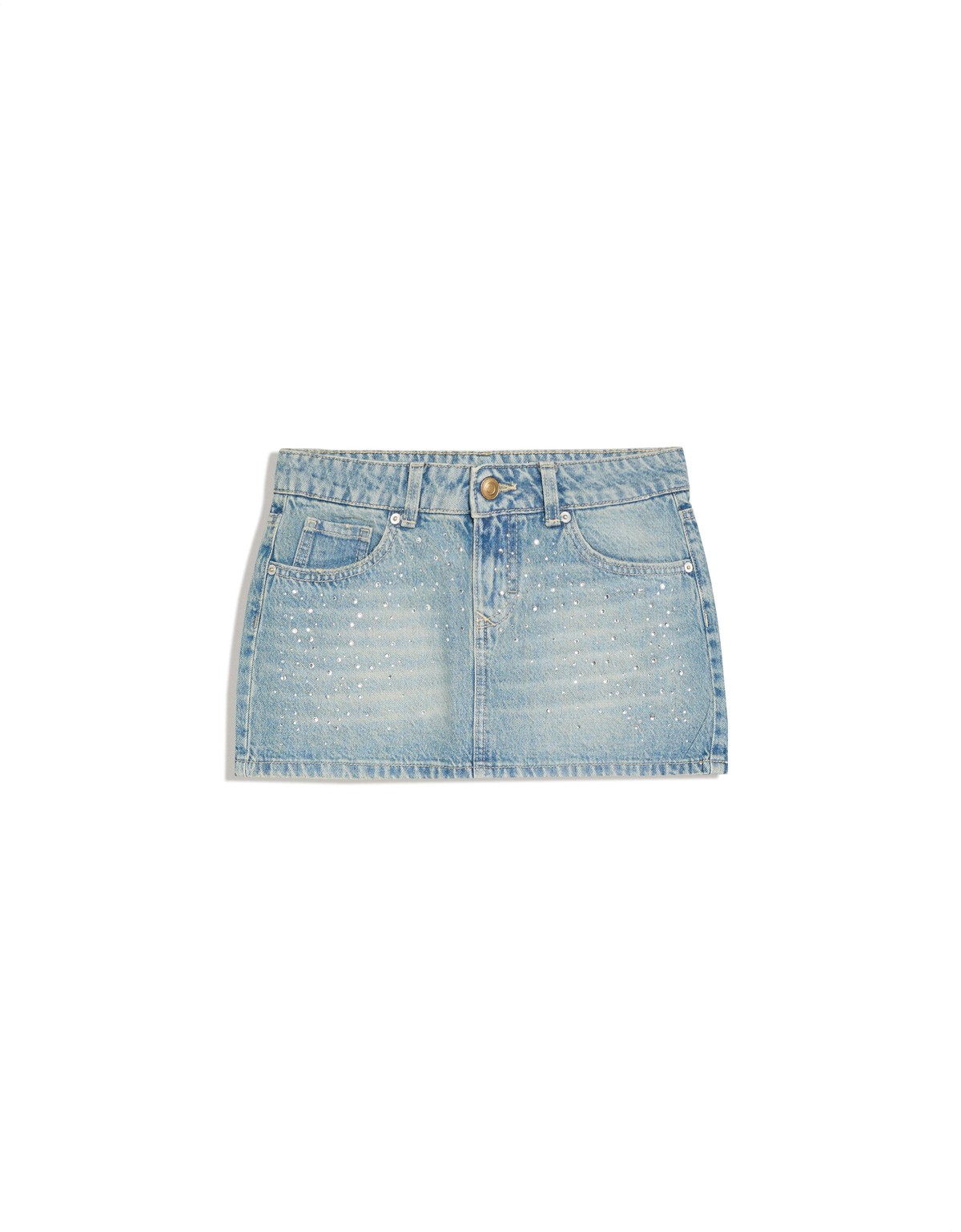 버쉬카 라인스톤 데님 미니 스커트 2743/352 LIGHT BLUE