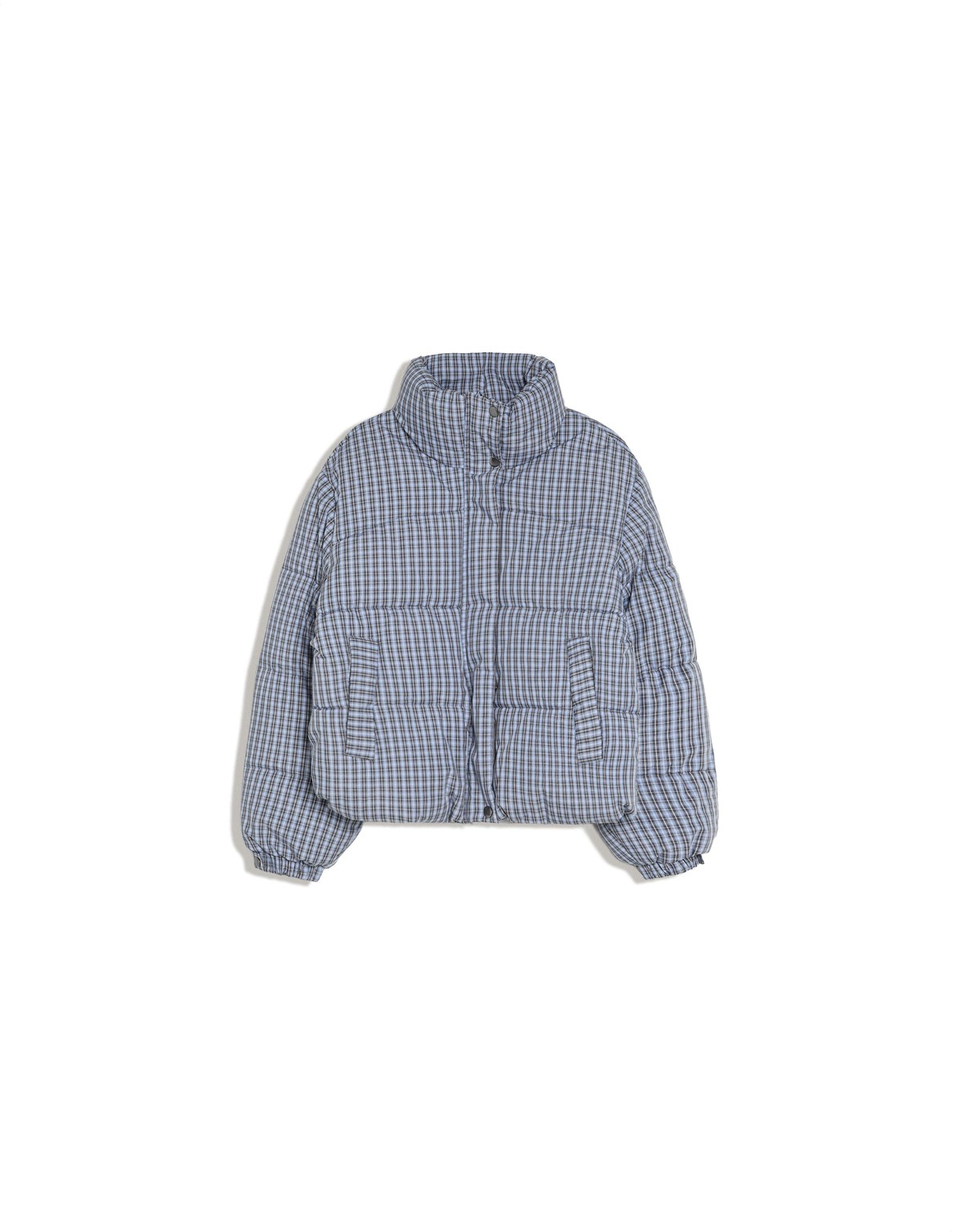 버쉬카 오버사이즈 체크 발수 패딩 자켓 3514/551 DARK BLUE