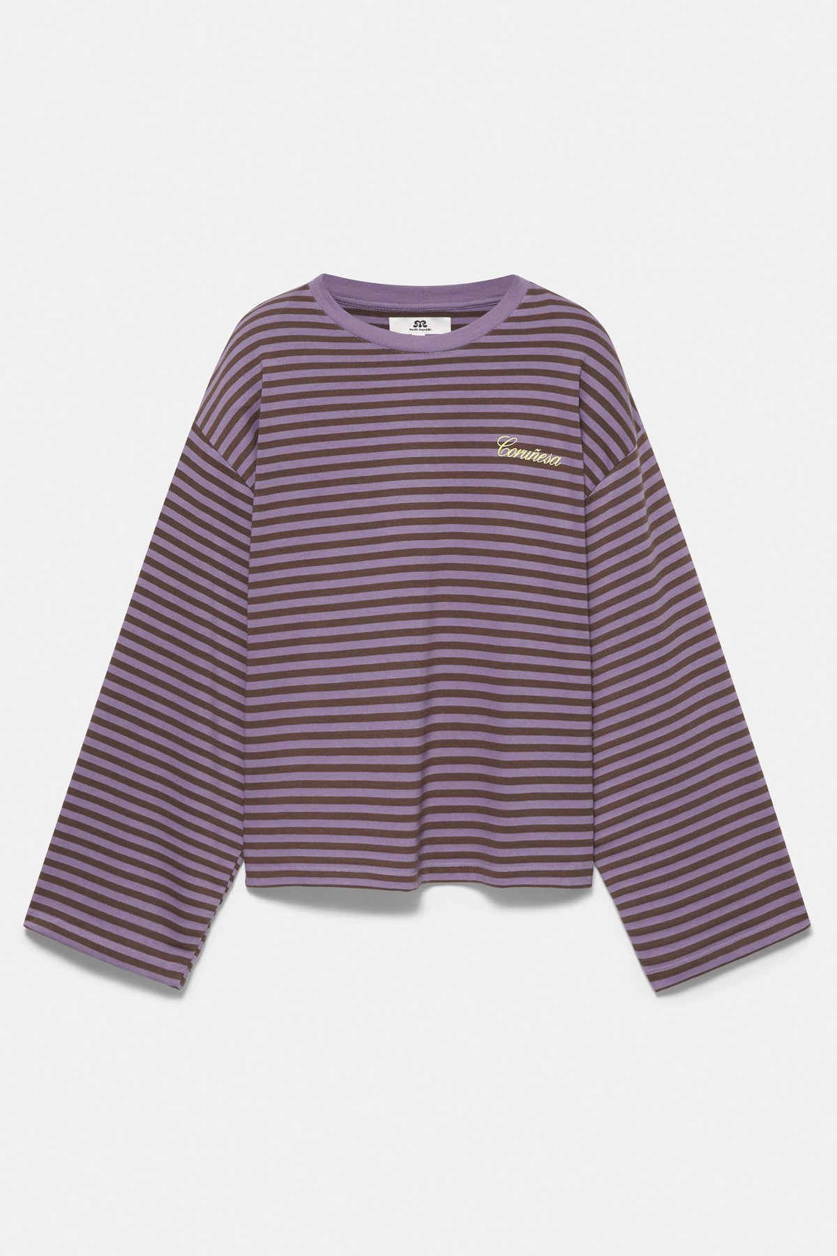 풀앤베어 오버핏 스트라이프 긴팔 티셔츠 7233/373 LILAC