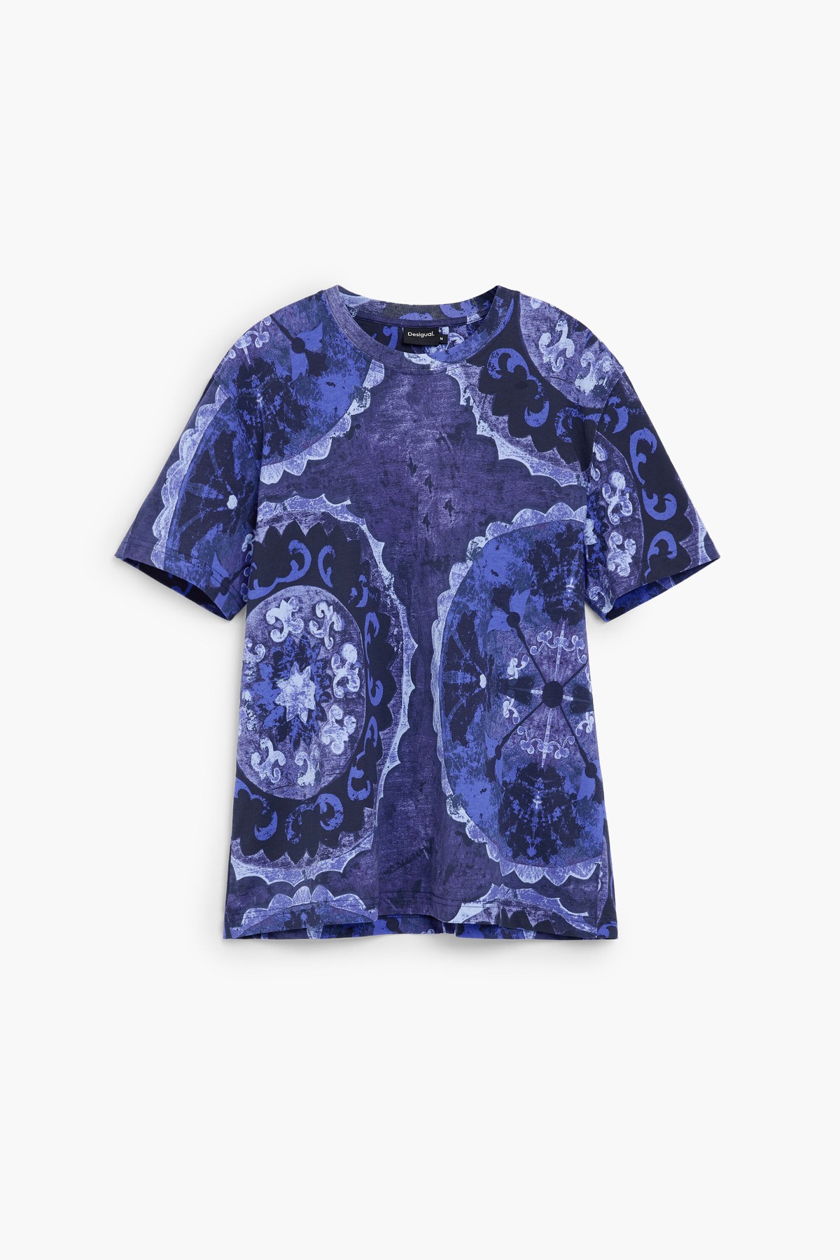 데시구알 만다라 프린트 라운드넥 반팔 티셔츠 27SMTK135001 NAVY BLUE