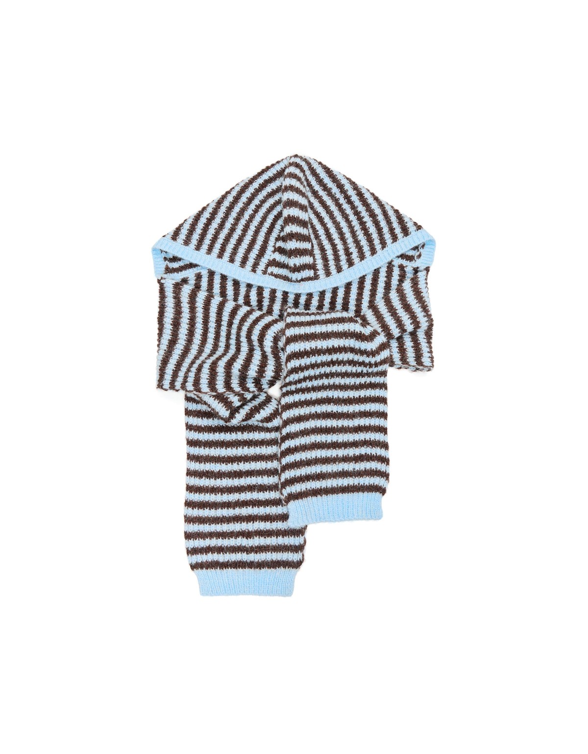 버쉬카 스트라이프 니트 후드 머플러 4201/196 BROWN