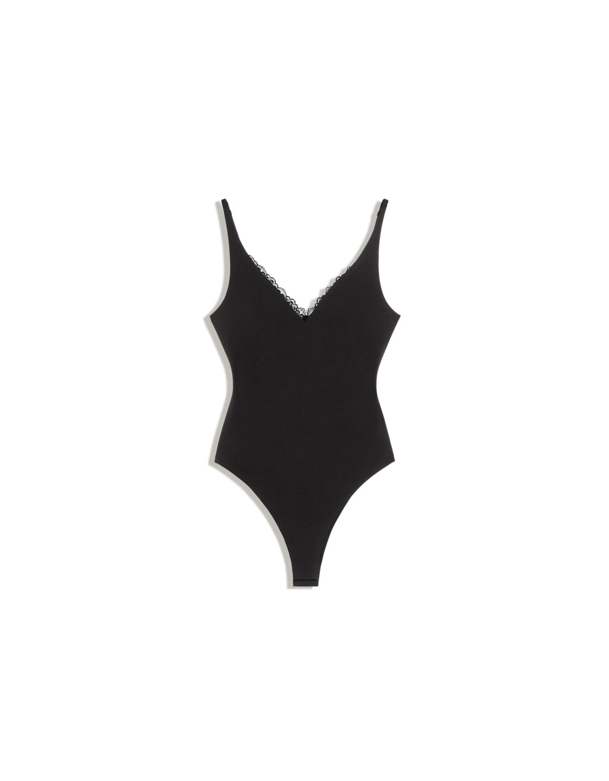 버쉬카 레이스 브이넥 스트랩 바디수트 4291/662 BLACK