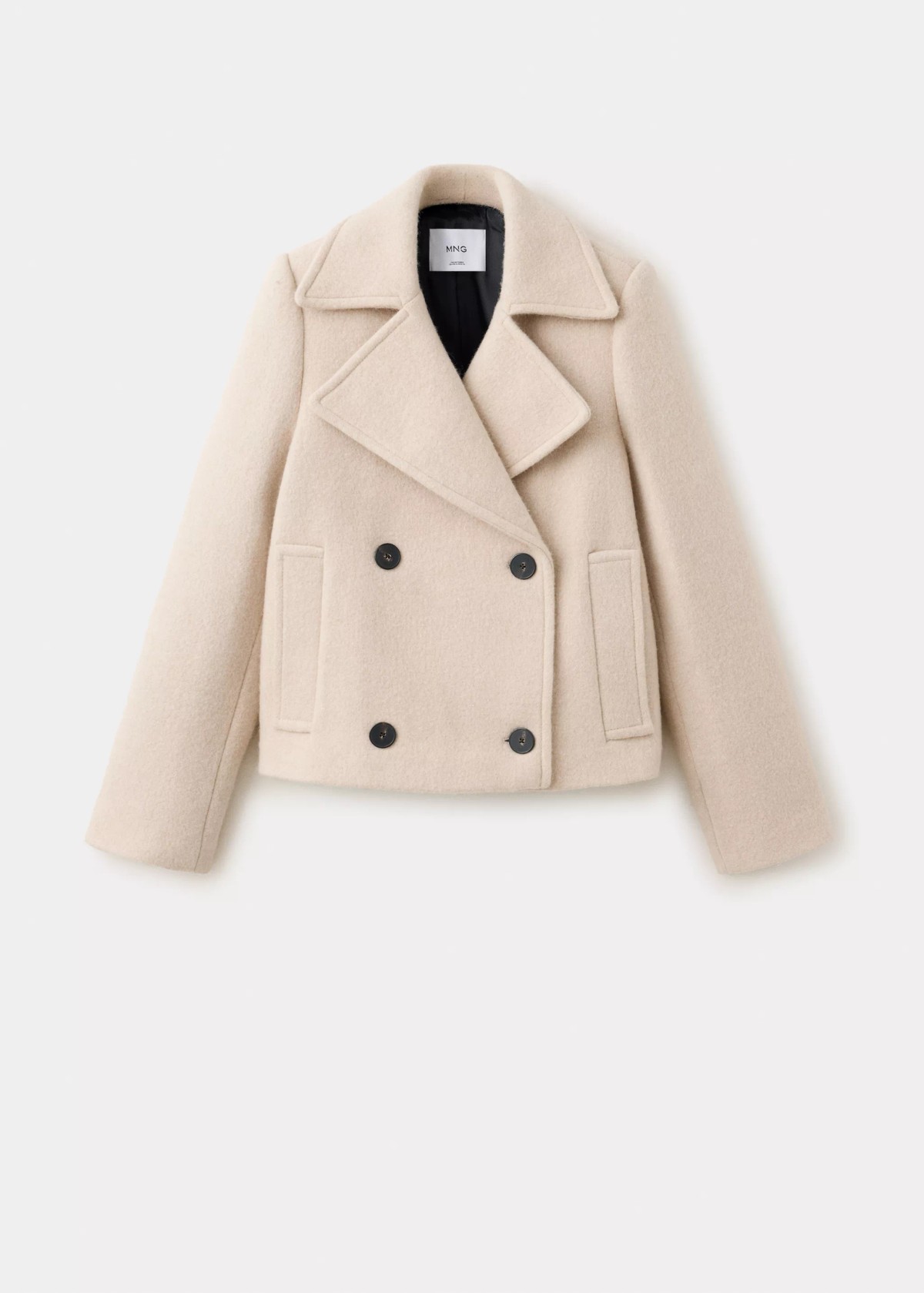 망고 만테코 울 더블 크롭 숏 자켓 37058640_08 BEIGE
