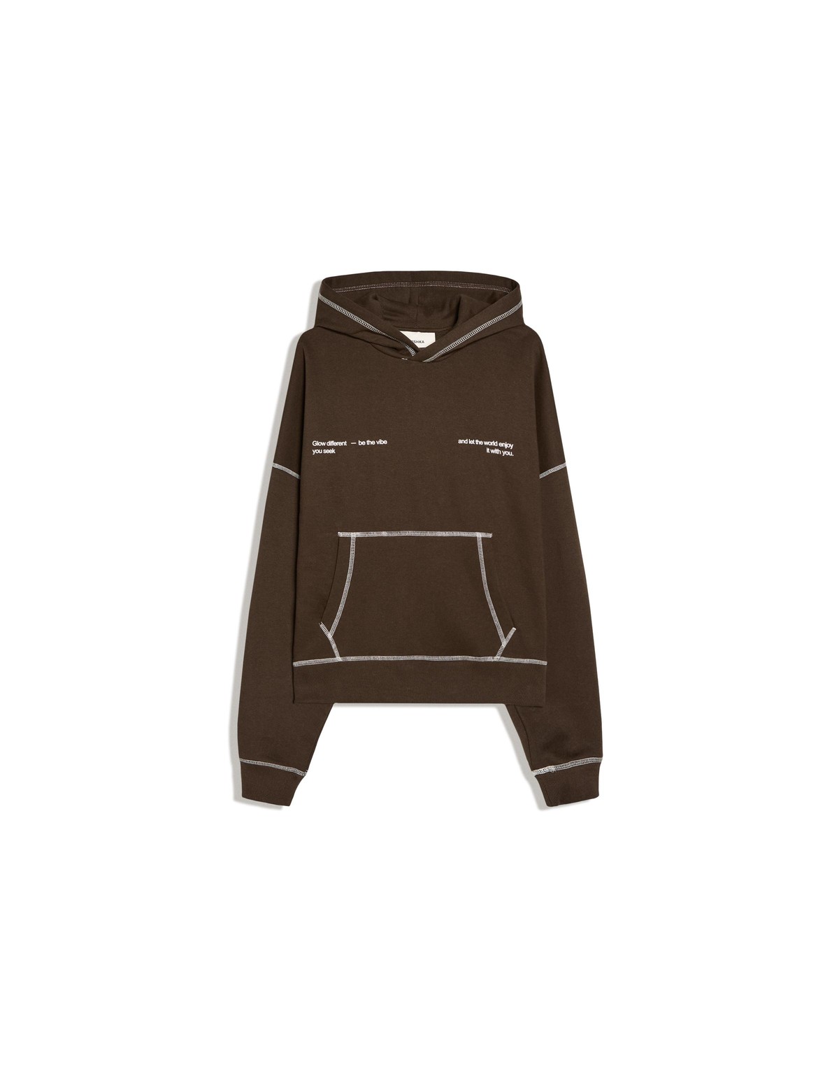 버쉬카 프린트 캥거루 포켓 후드티 2770/190 BROWN