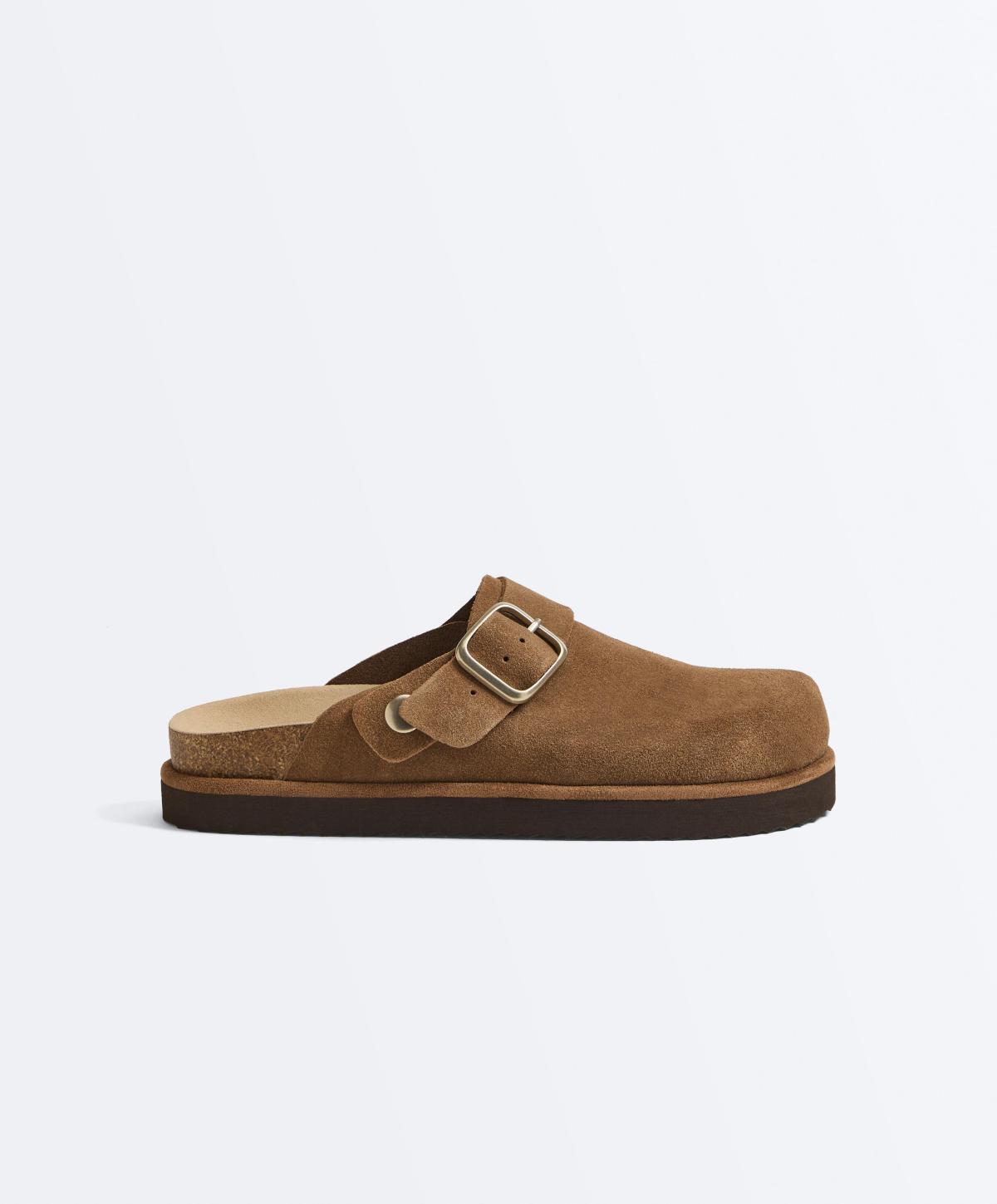 오이쇼 버클 스플릿 레더 뮬 슬리퍼 1251/880/105 LEATHER