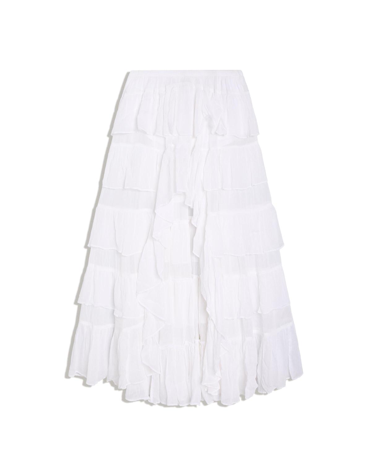 버쉬카 비대칭 러플 롱 스커트 2774/777 WHITE