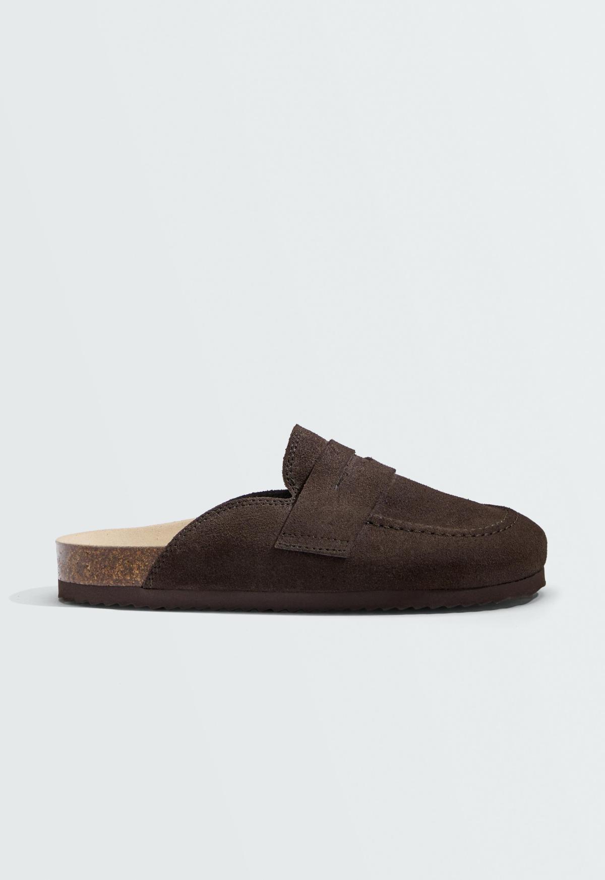 오이쇼 스플릿 레더 뮬 클로그 1253/780/100 BROWN