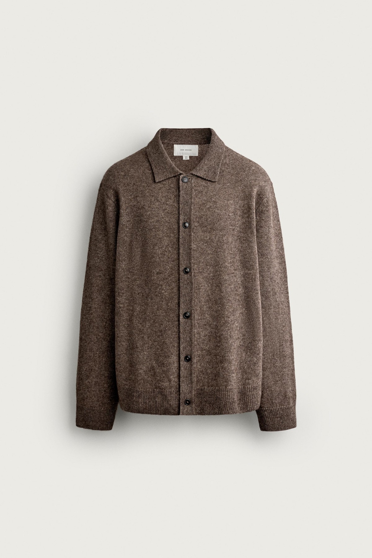 자라 울 야크 블렌드 니트 오버셔츠 9325/303/737 BROWN / TAUPE