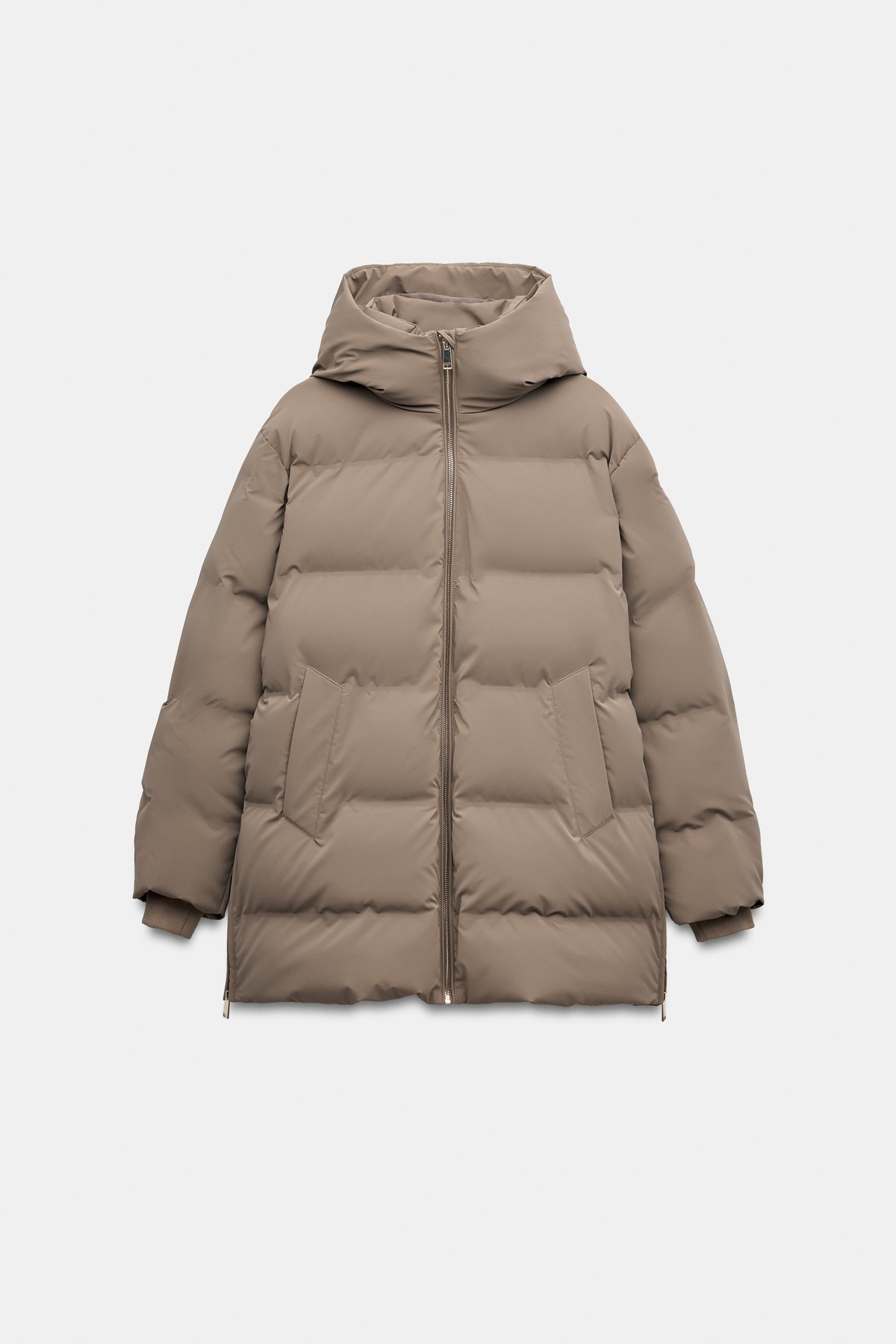 자라 방풍 후드 미디 패딩 아노락 3046/235/751 DARK CAMEL