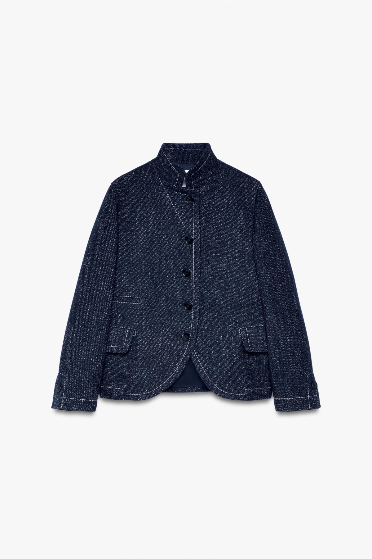 자라 스티치 하이넥 블레이저 자켓 5500/153/407 BLUE