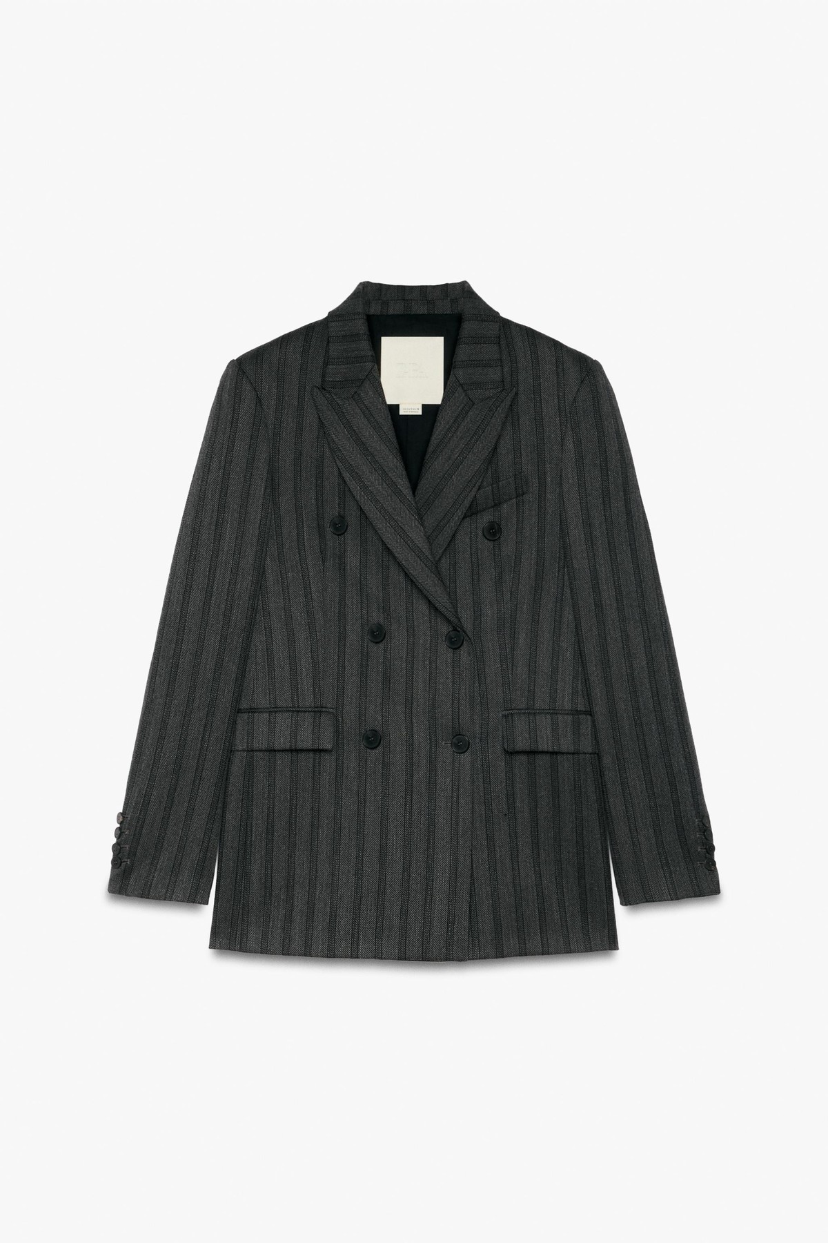 자라 울 헤링본 더블 버튼 블레이저 5540/142/922 DARK GREY