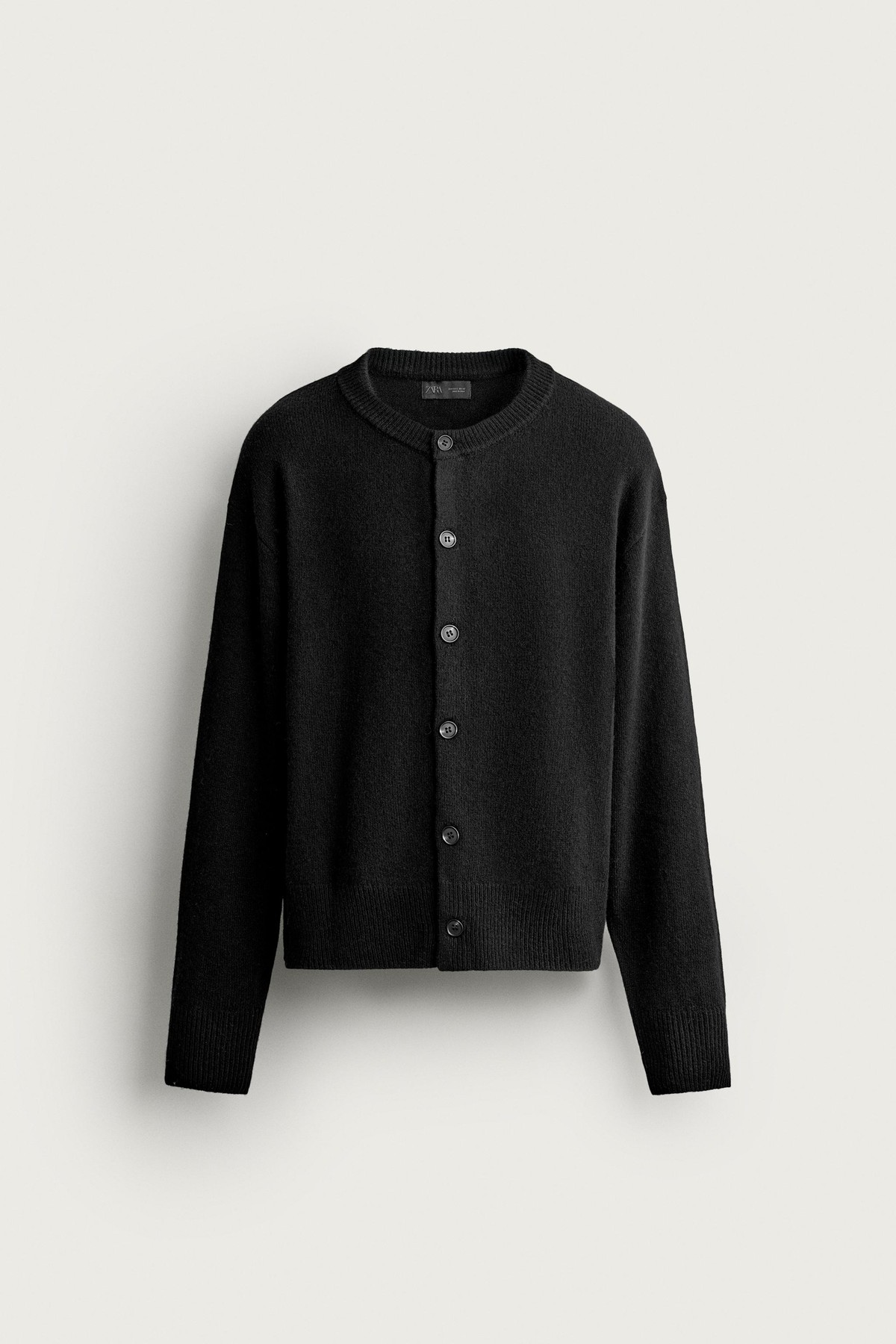 자라 릴렉스핏 울 라운드넥 카디건 5755/375/800 BLACK