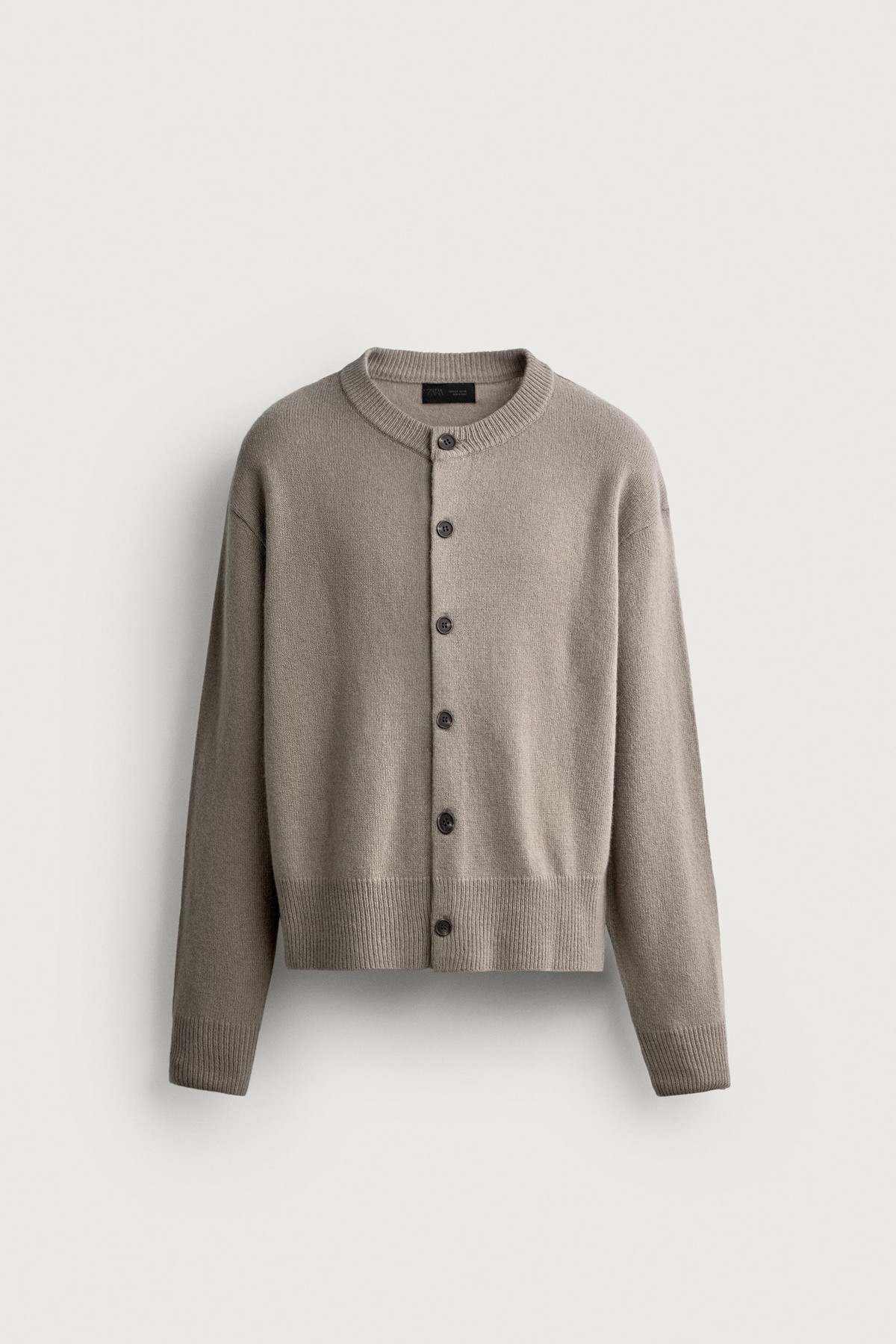 자라 릴렉스핏 라운드넥 울 니트 가디건 5755/375/102 GREY / TAN