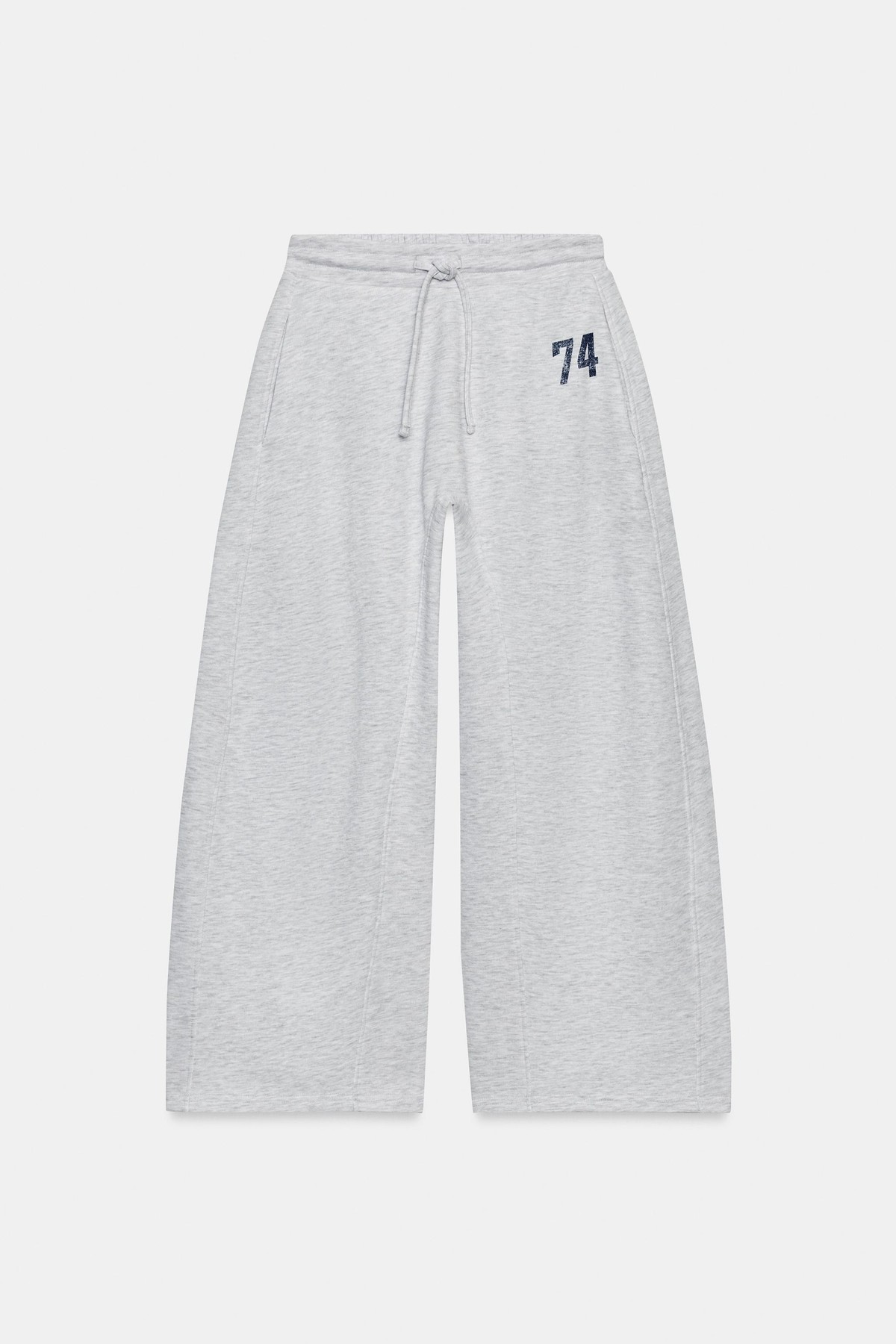 자라 드로스트링 플러시 와이드 팬츠 6050/117/803 GREY MARL