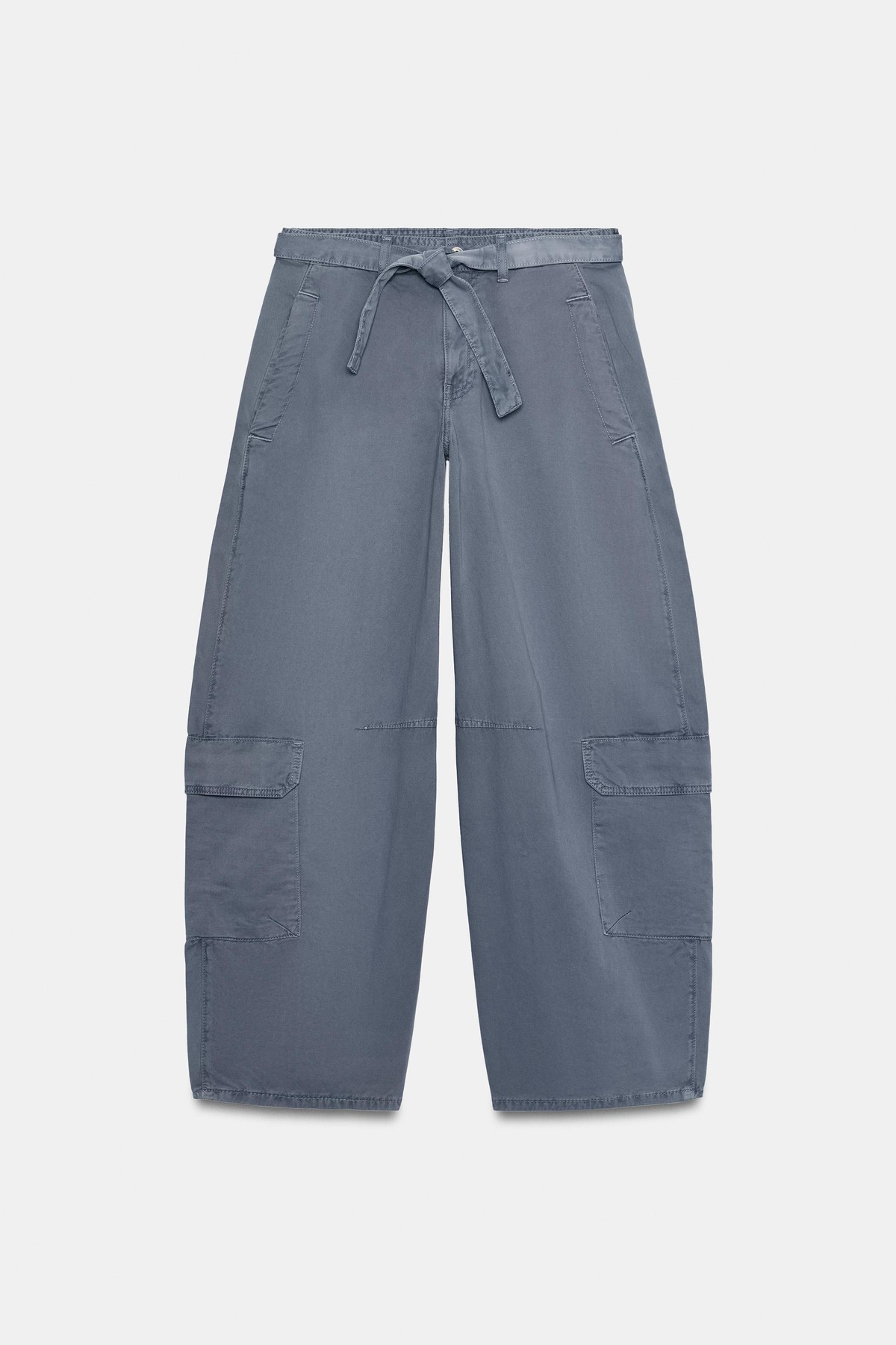 자라 오버사이즈 타이 벨트 카고 팬츠 4060/214/485 BLUE / GREY