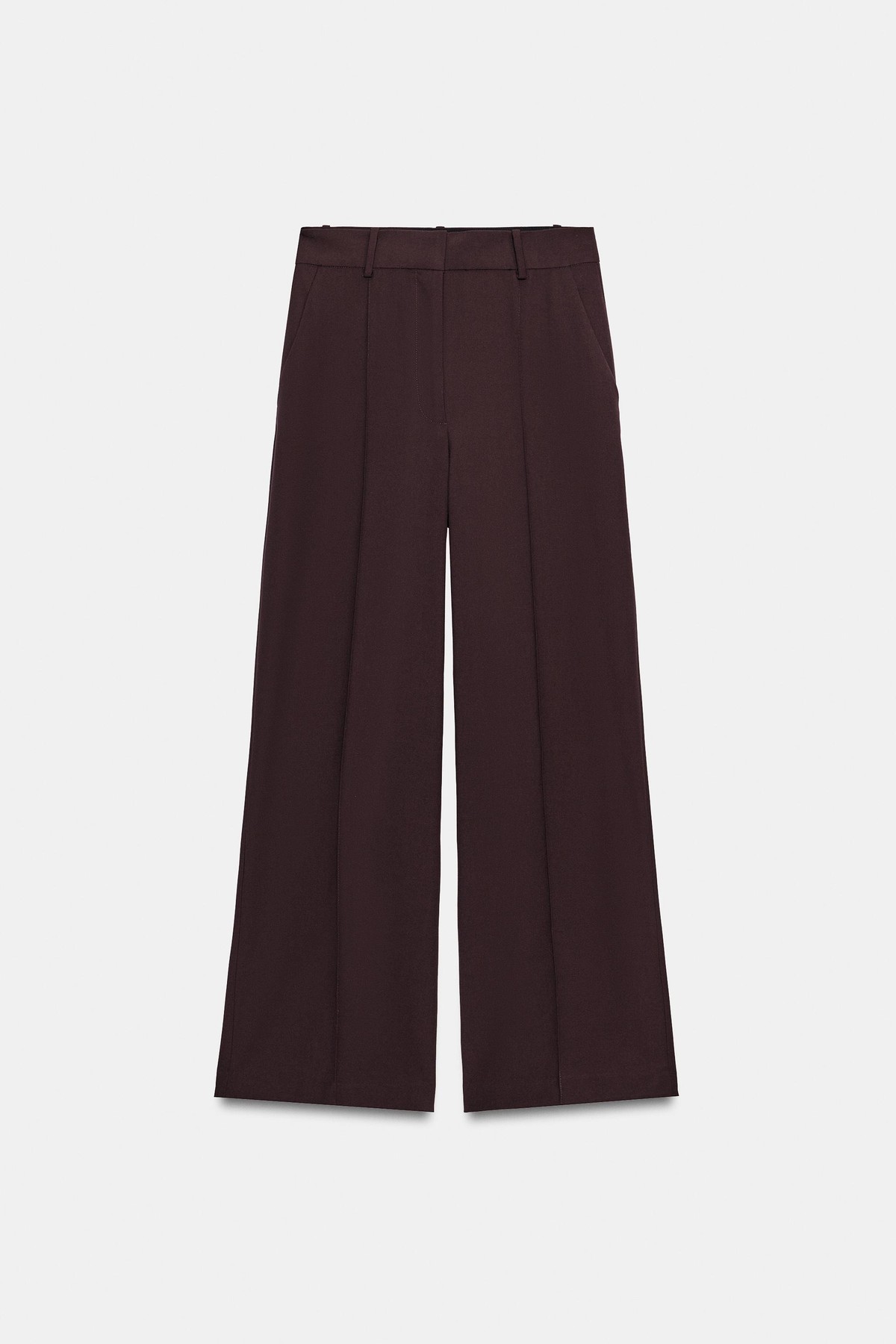 자라 와이드핏 심 디테일 팬츠 4344/242/681 BURGUNDY