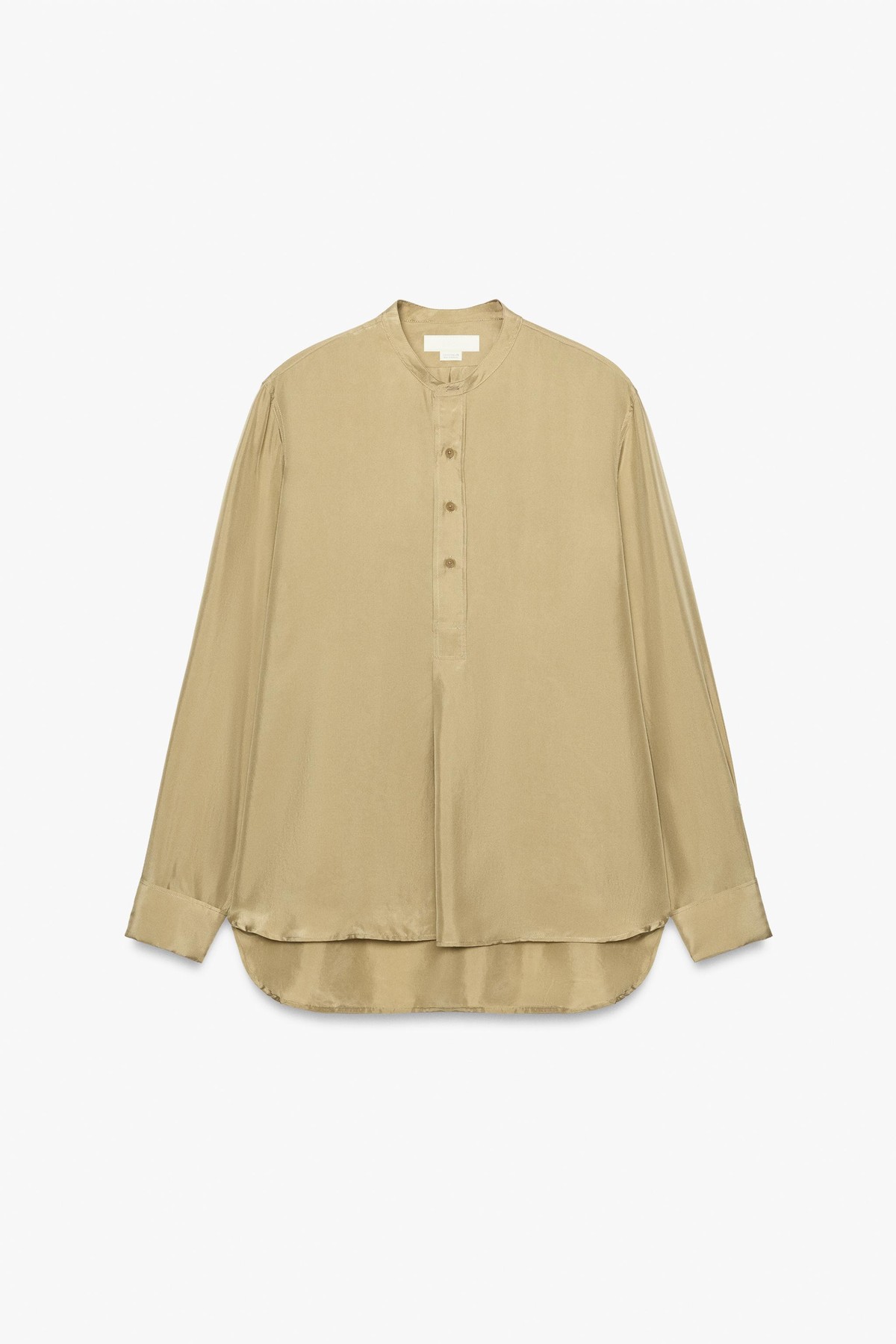 자라 100% 실크 릴렉스핏 긴팔 셔츠 8491/809/514 GREENISH