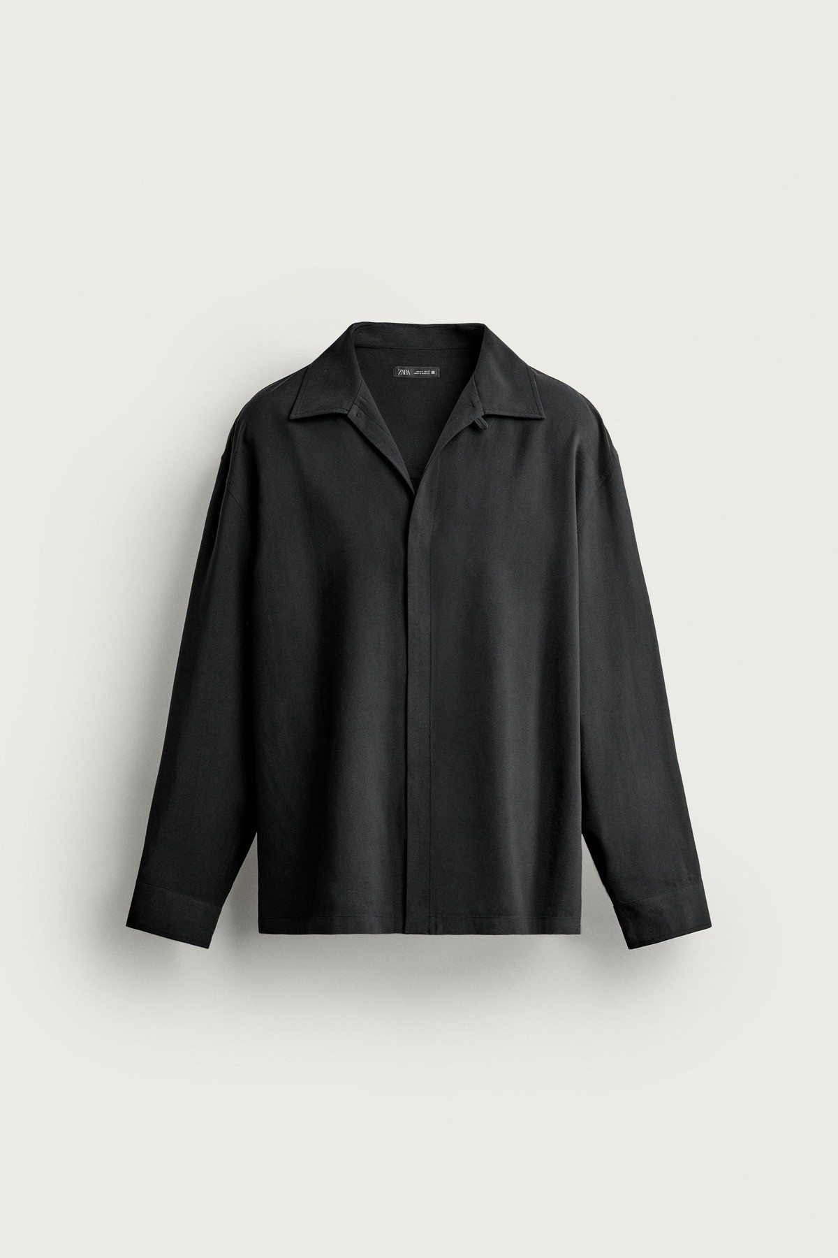 자라 모달 블렌드 릴렉스핏 긴팔 셔츠 6431/880/800 BLACK