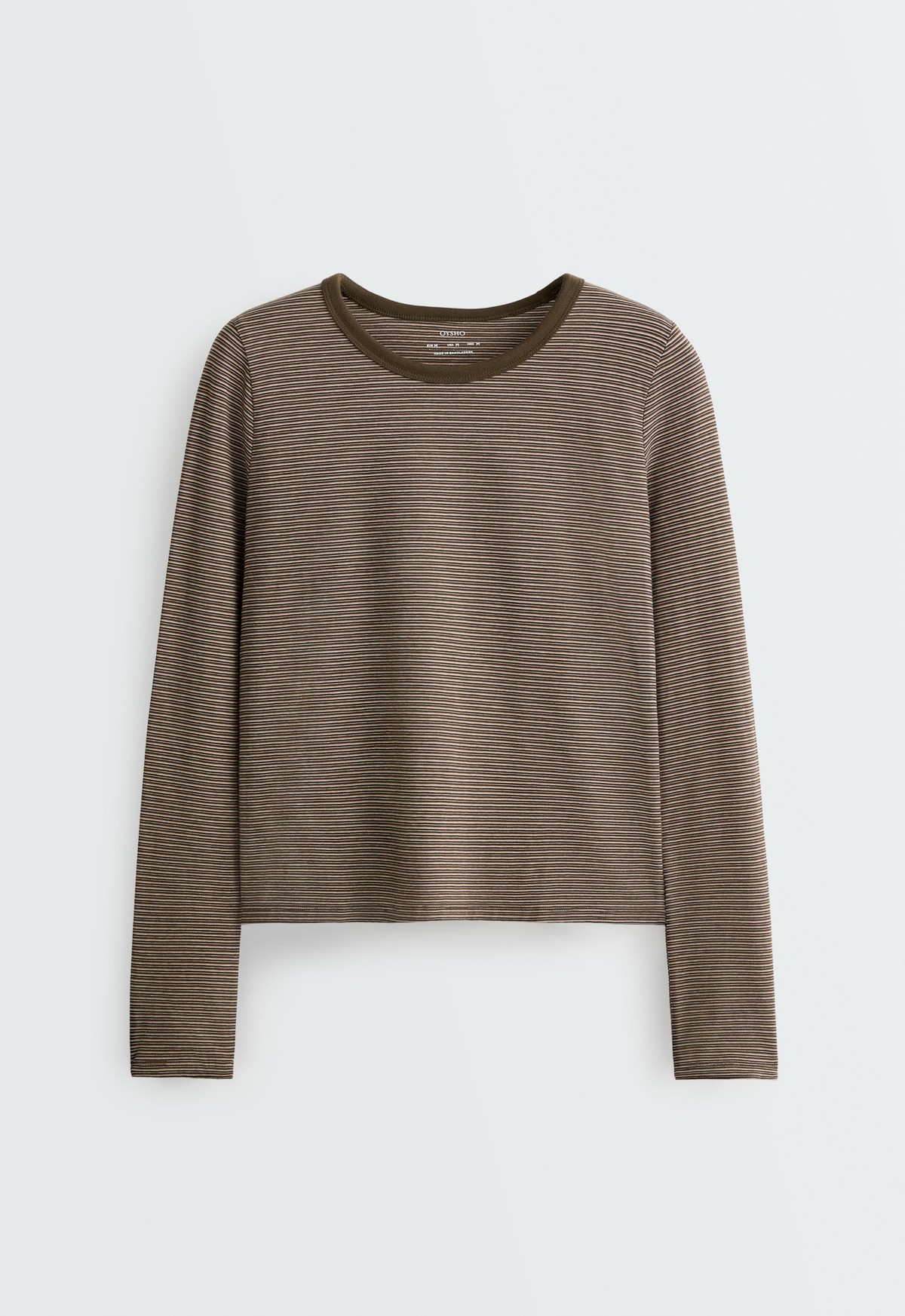오이쇼 레귤러핏 스트라이프 긴팔 티셔츠 7551/736/753 BROWN