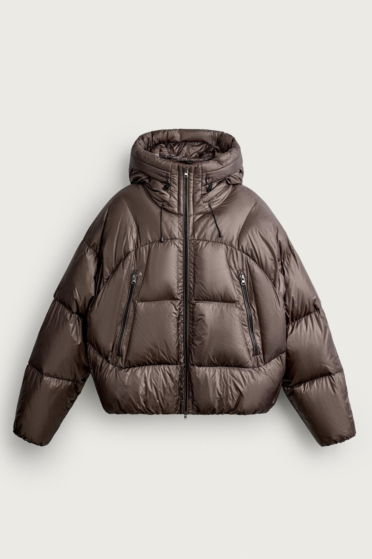 자라 발수 후드 다운 패딩 자켓 3918/408/472 MINK BROWN