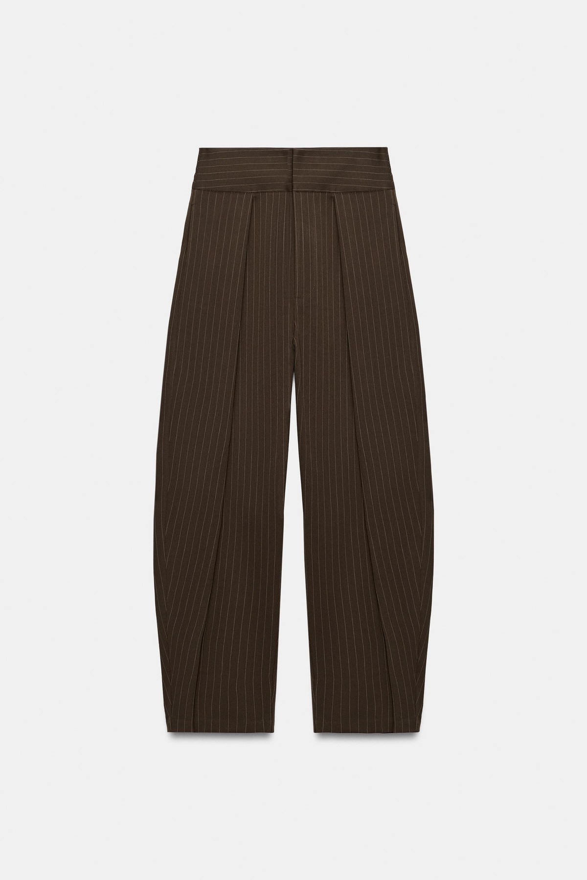 자라 벌룬 플리츠 스트라이프 팬츠 1255/527/514 GREENISH