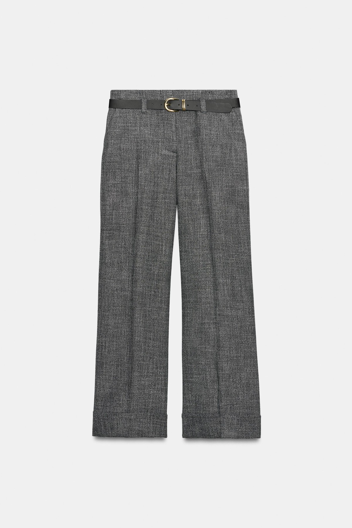자라 벨트 턴업 스트레이트 팬츠 1478/534/823 CHARCOAL GREY