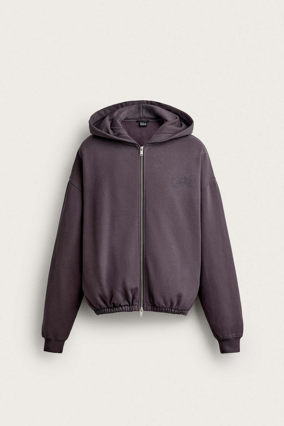 자라 릴렉스핏 프린트 후드 집업 4393/340/611 PURPLE