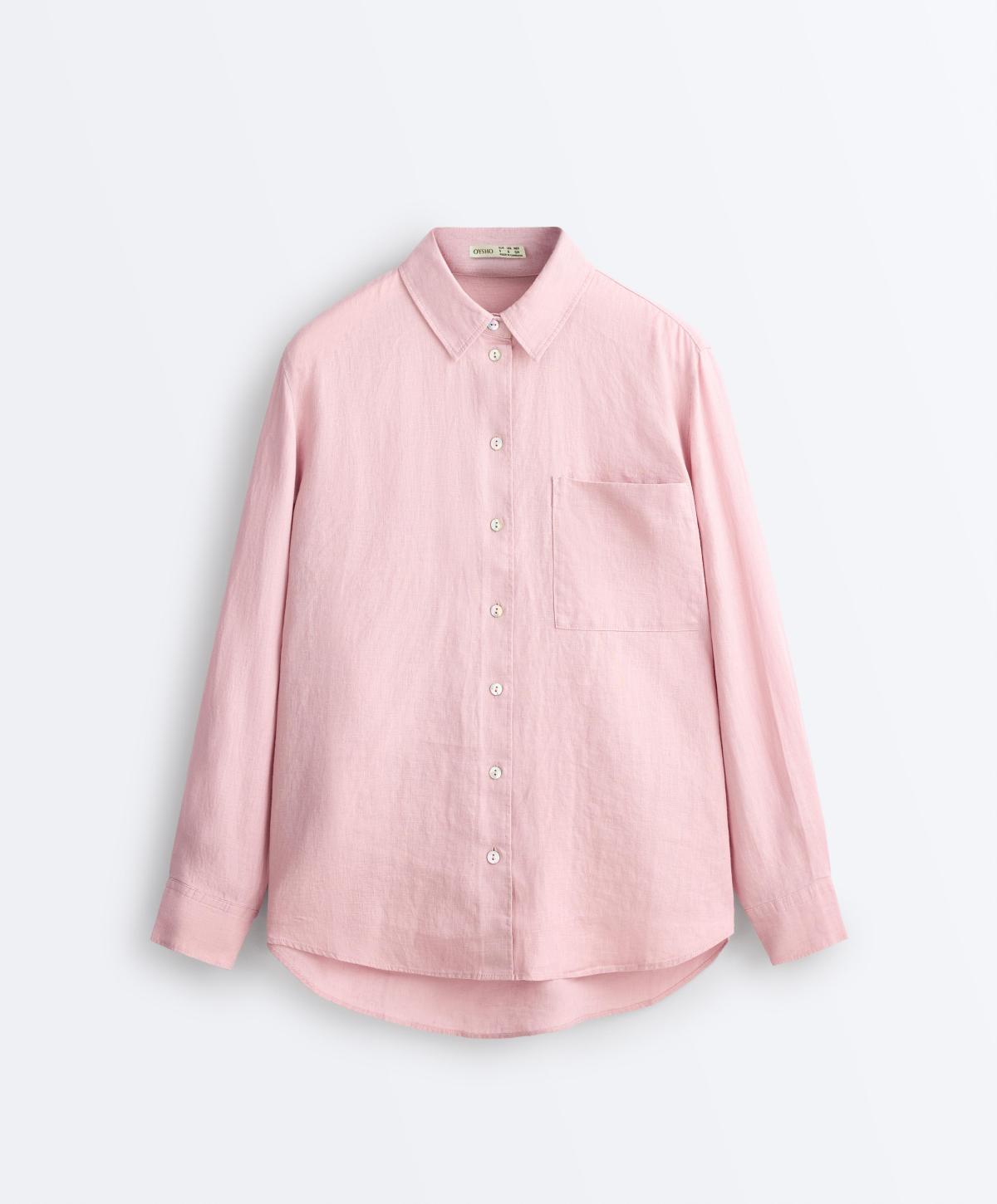 오이쇼 100% 린넨 릴렉스핏 긴팔 셔츠 0097/109/155 DUSTY PINK