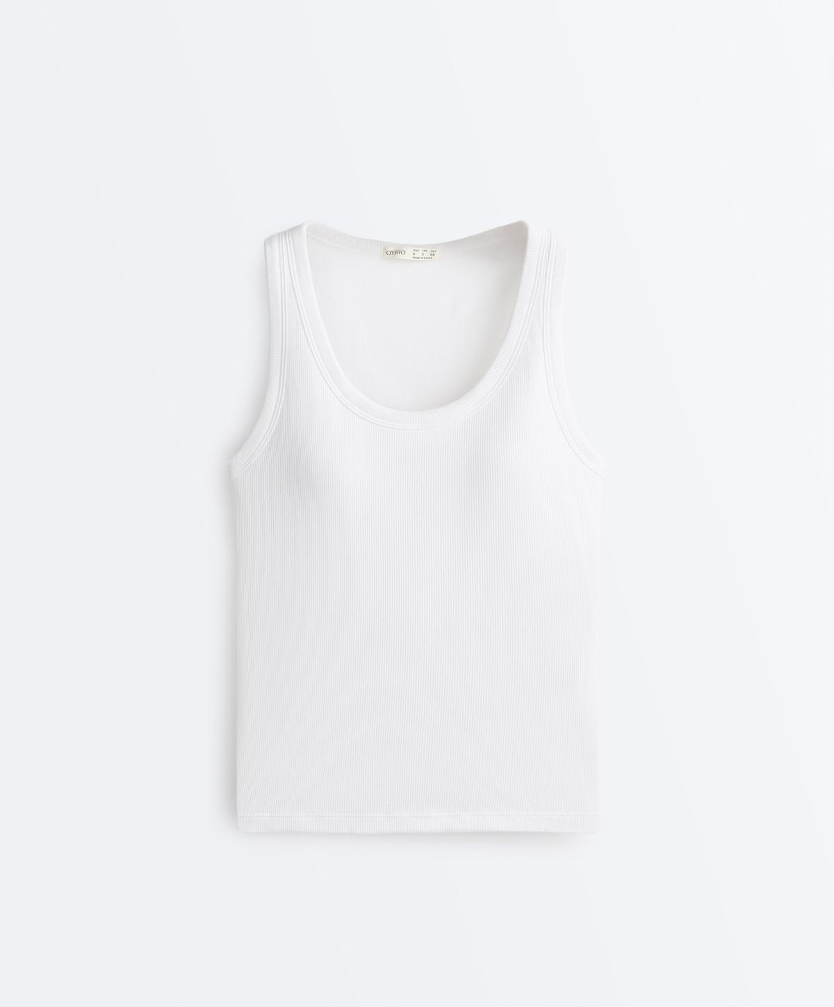 오이쇼 골지 모달 라운드넥 탱크탑 4743/058/251 WHITE