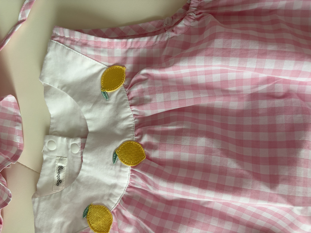 [아가방 여름]란레몬체크바디수트(모자)(PINK)_01Q32795558 리뷰 3