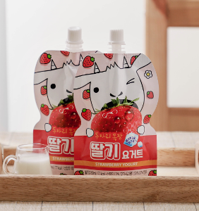 [무지개영농조합법인] 두마리목장 딸기 파우치90ml