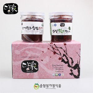 [성가정식품] 찹쌀고추장 500g + 양념 깻잎 500g 구성 선물세트