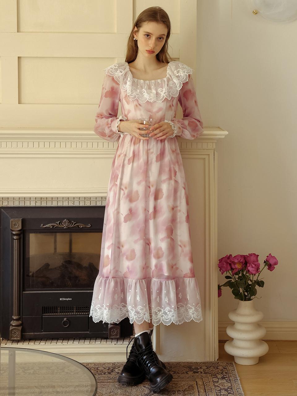 ★Cest Moidew★ Cest_Smudged print fishtail dress Cest_Smudged print fishtail dress
