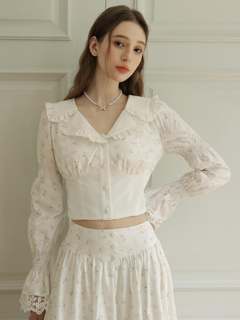 Cest_Pearl square neck floral dress